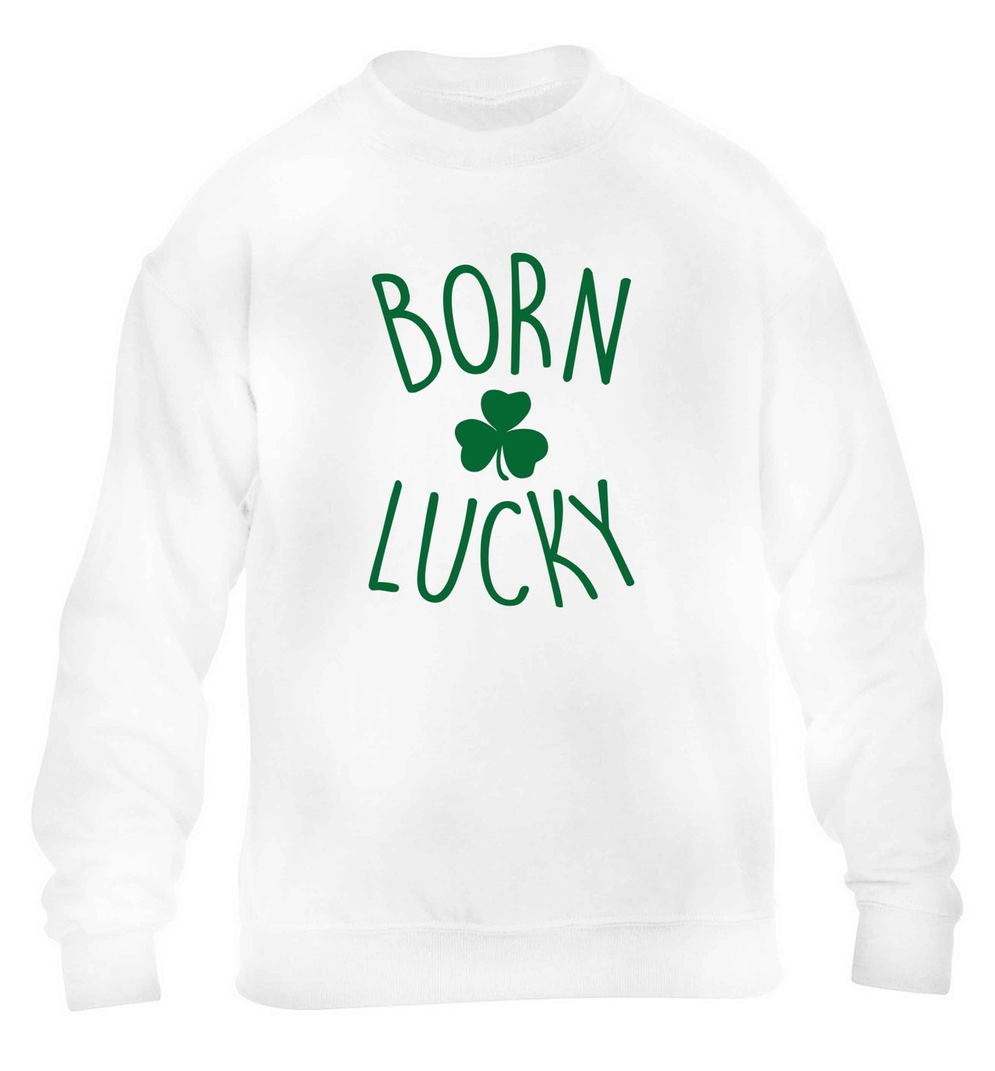 Born Lucky children's white sweater 12-13 Years