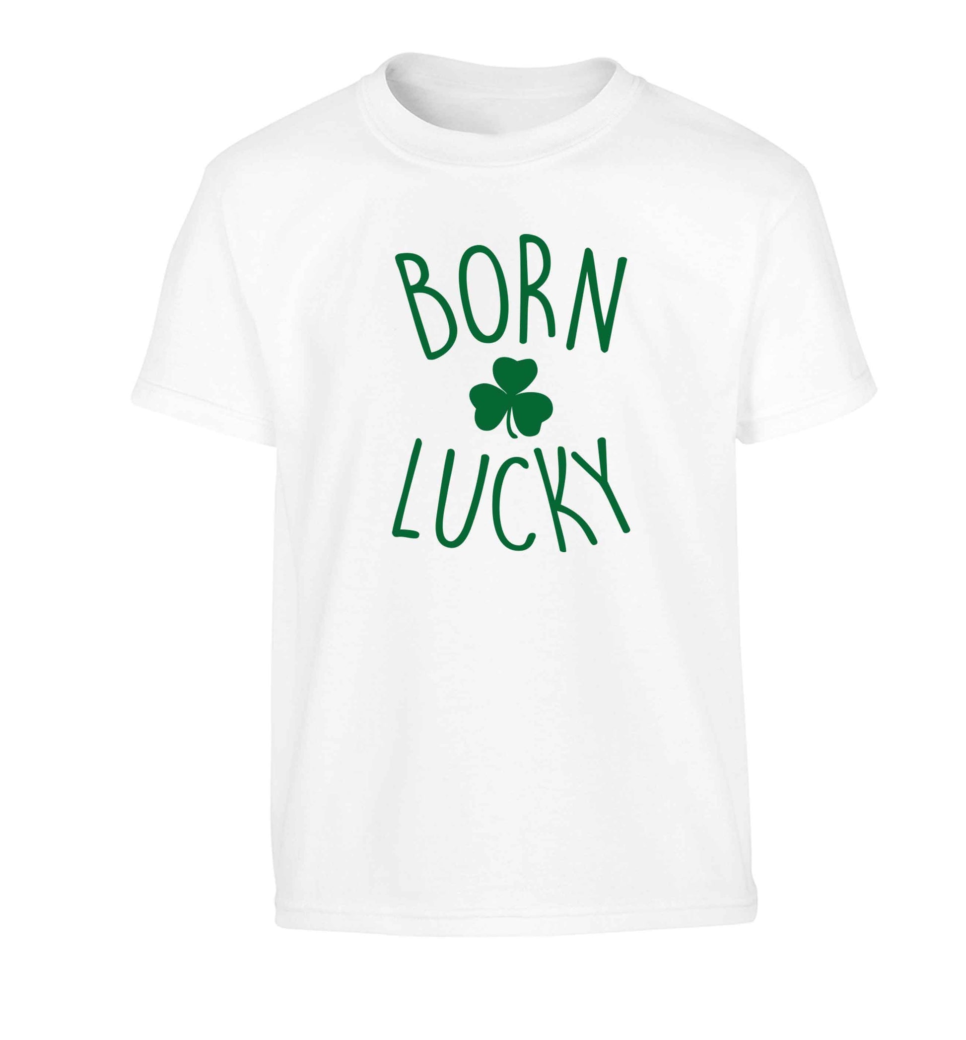 Born Lucky Children's white Tshirt 12-13 Years