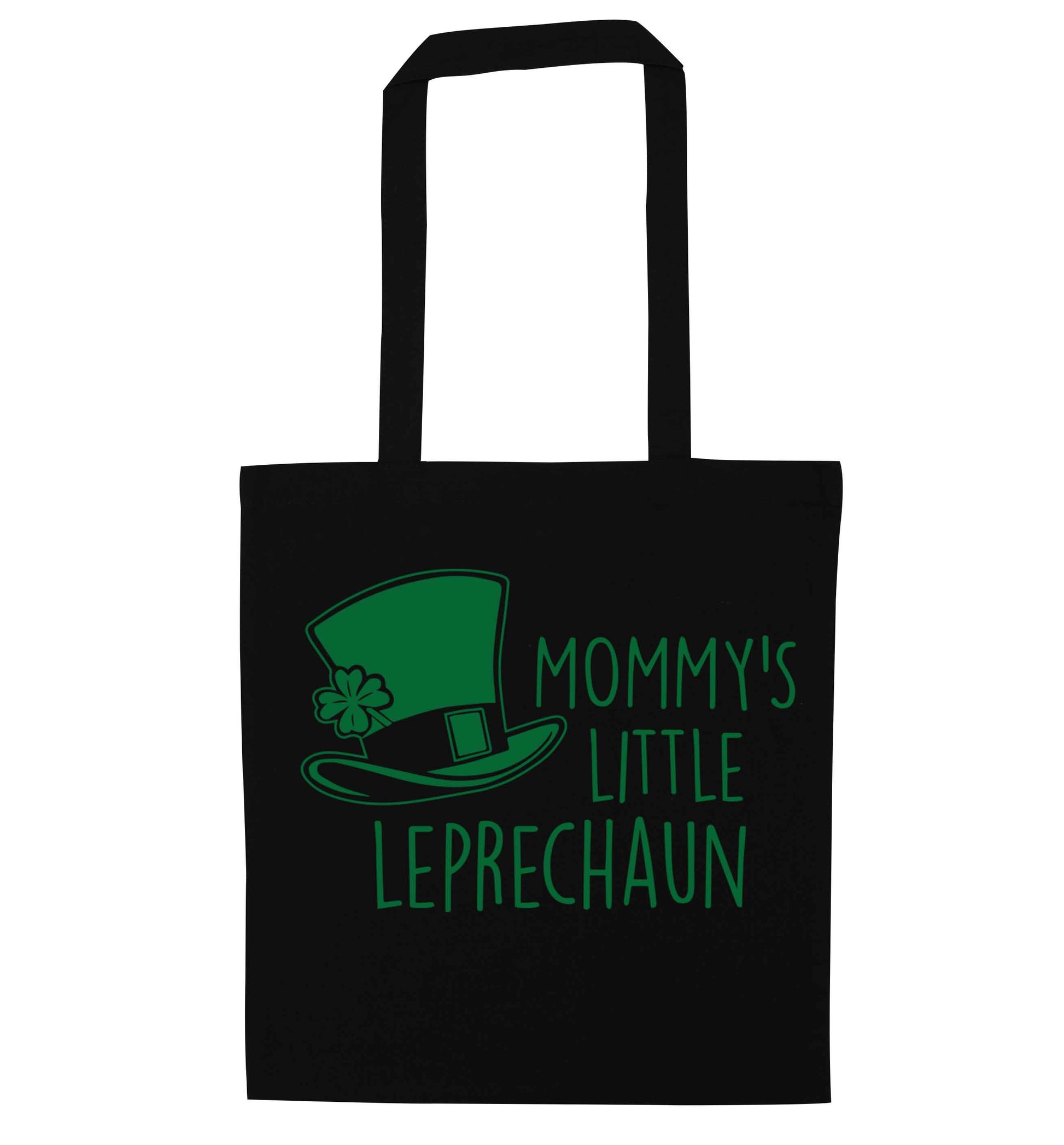 Mommy's little leprechaun black tote bag