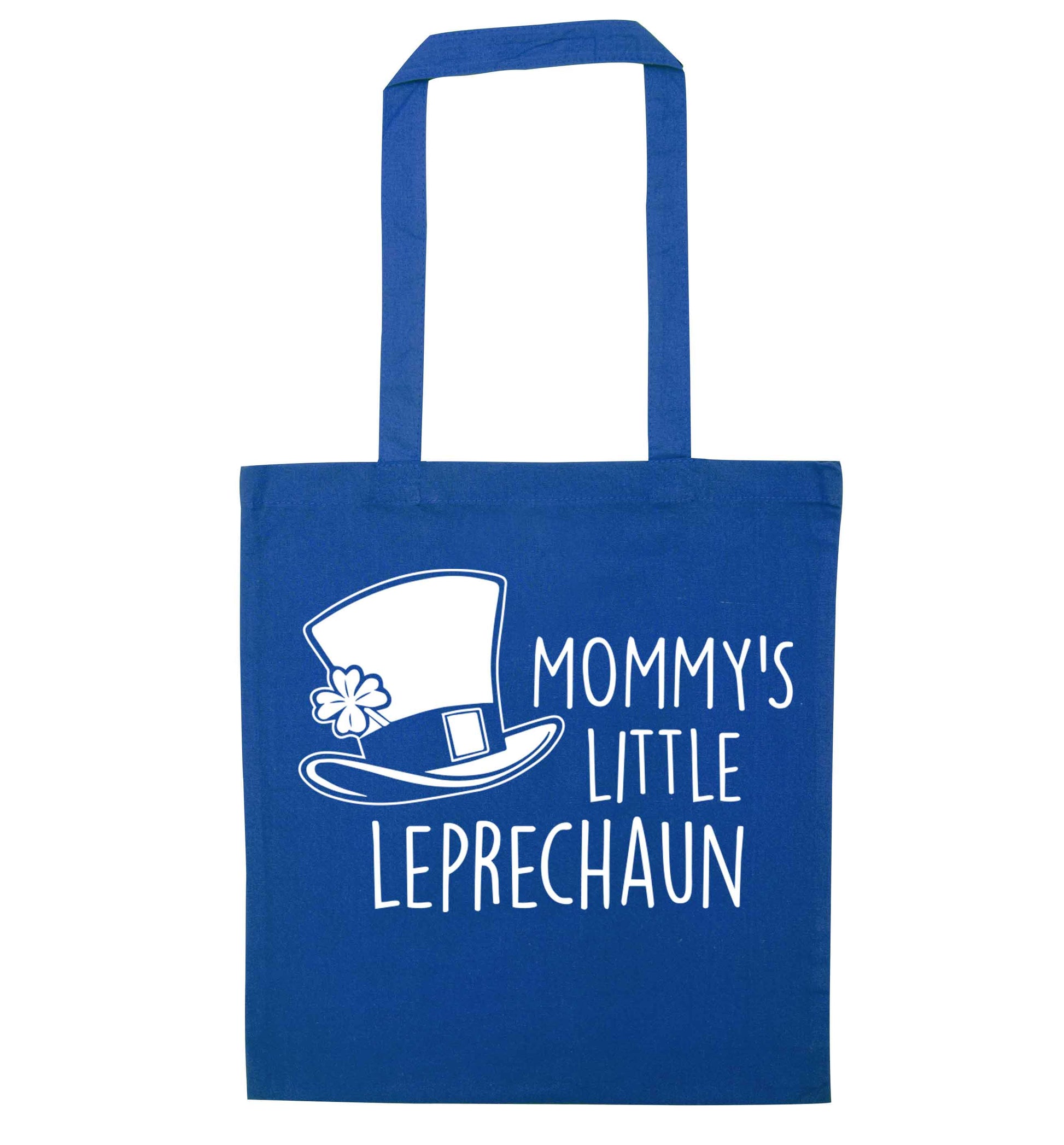 Mommy's little leprechaun blue tote bag