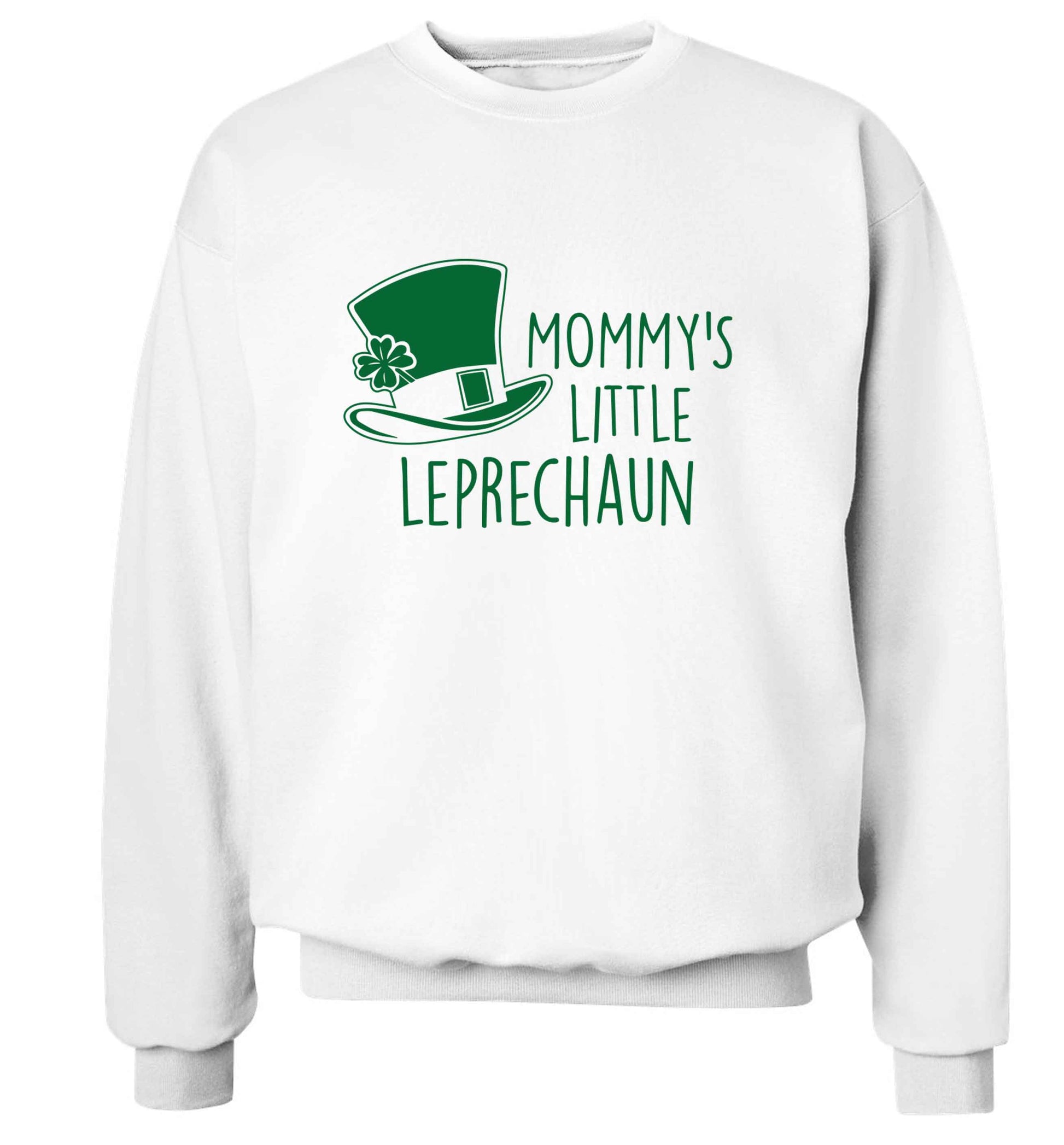 Mommy's little leprechaun adult's unisex white sweater 2XL