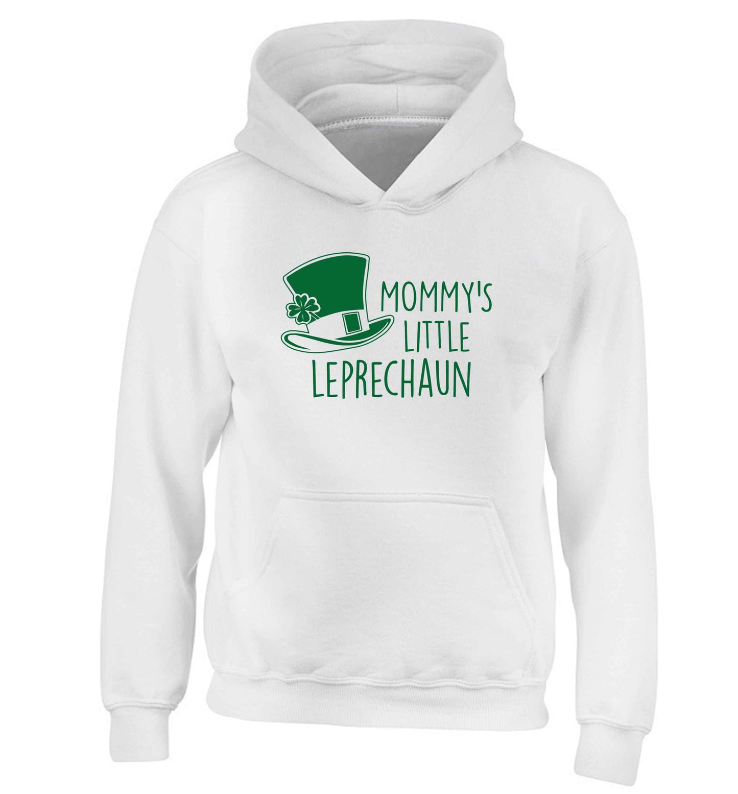 Mommy's little leprechaun children's white hoodie 12-13 Years