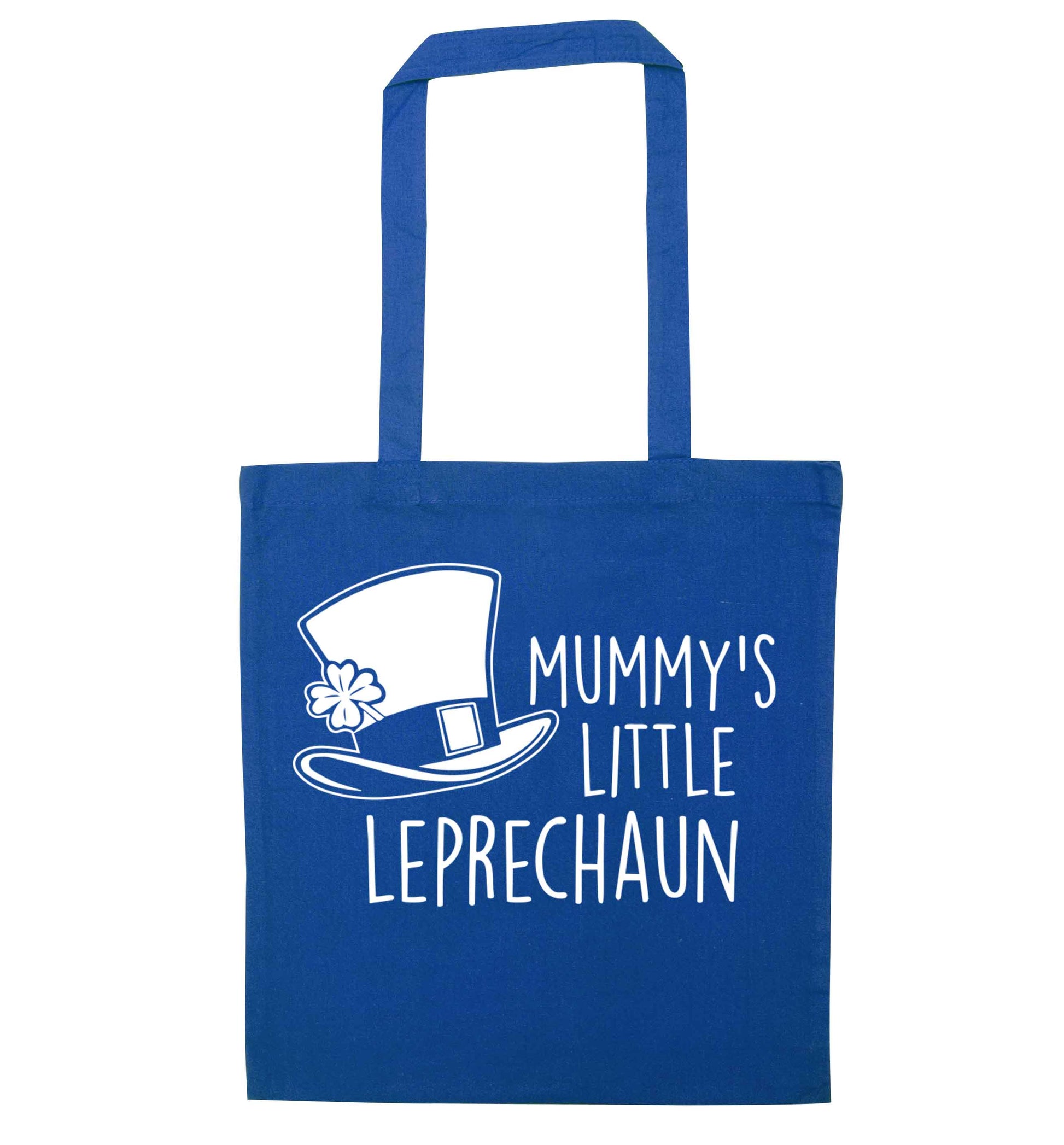 Mummy's little leprechaun blue tote bag