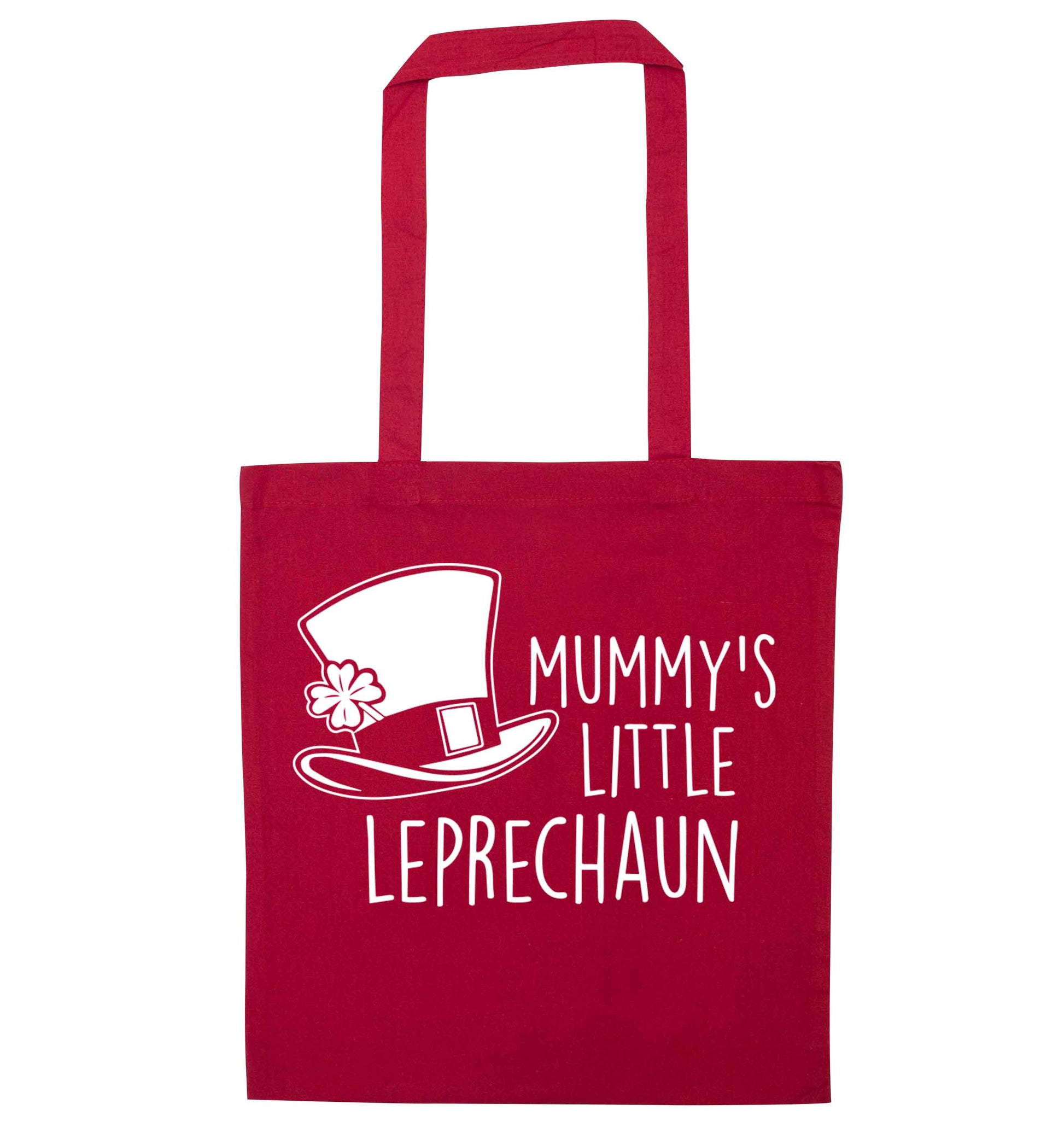 Mummy's little leprechaun red tote bag