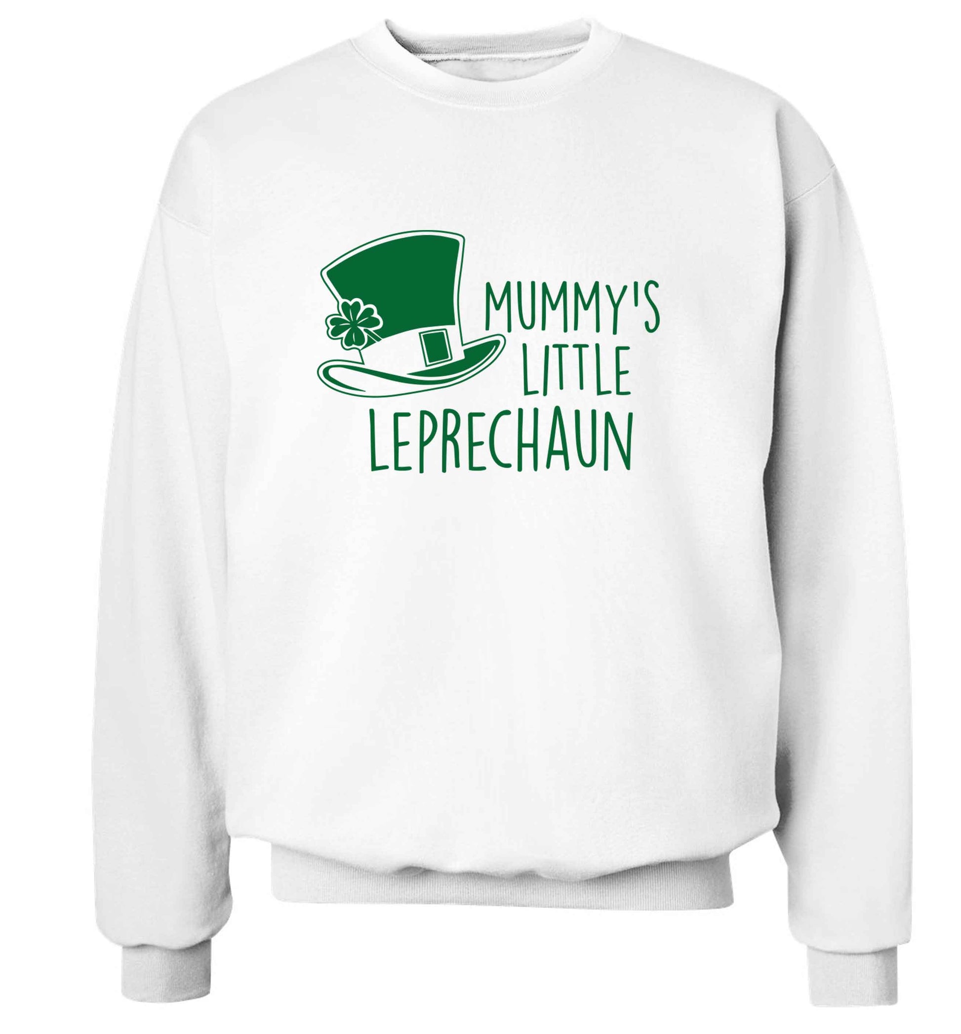 Mummy's little leprechaun adult's unisex white sweater 2XL