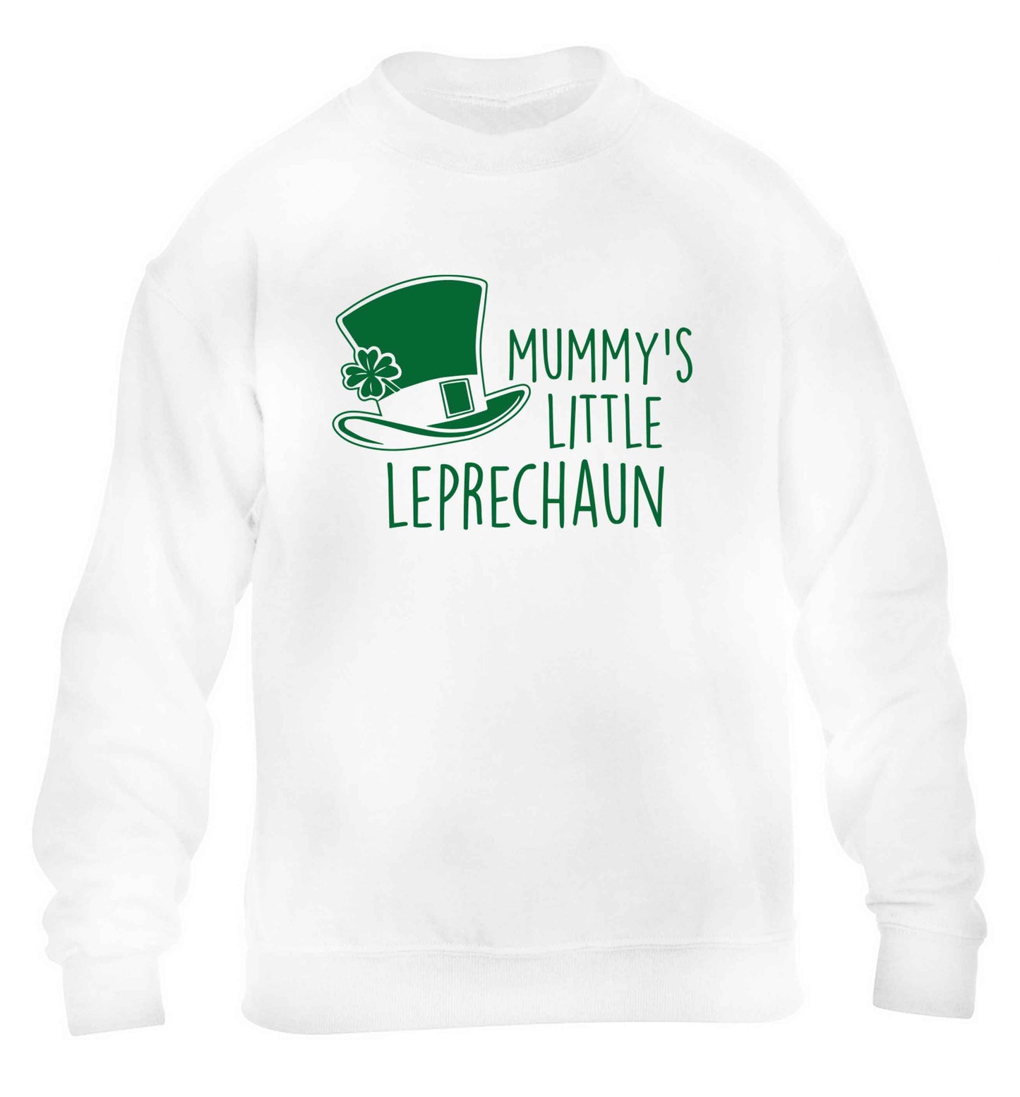 Mummy's little leprechaun children's white sweater 12-13 Years