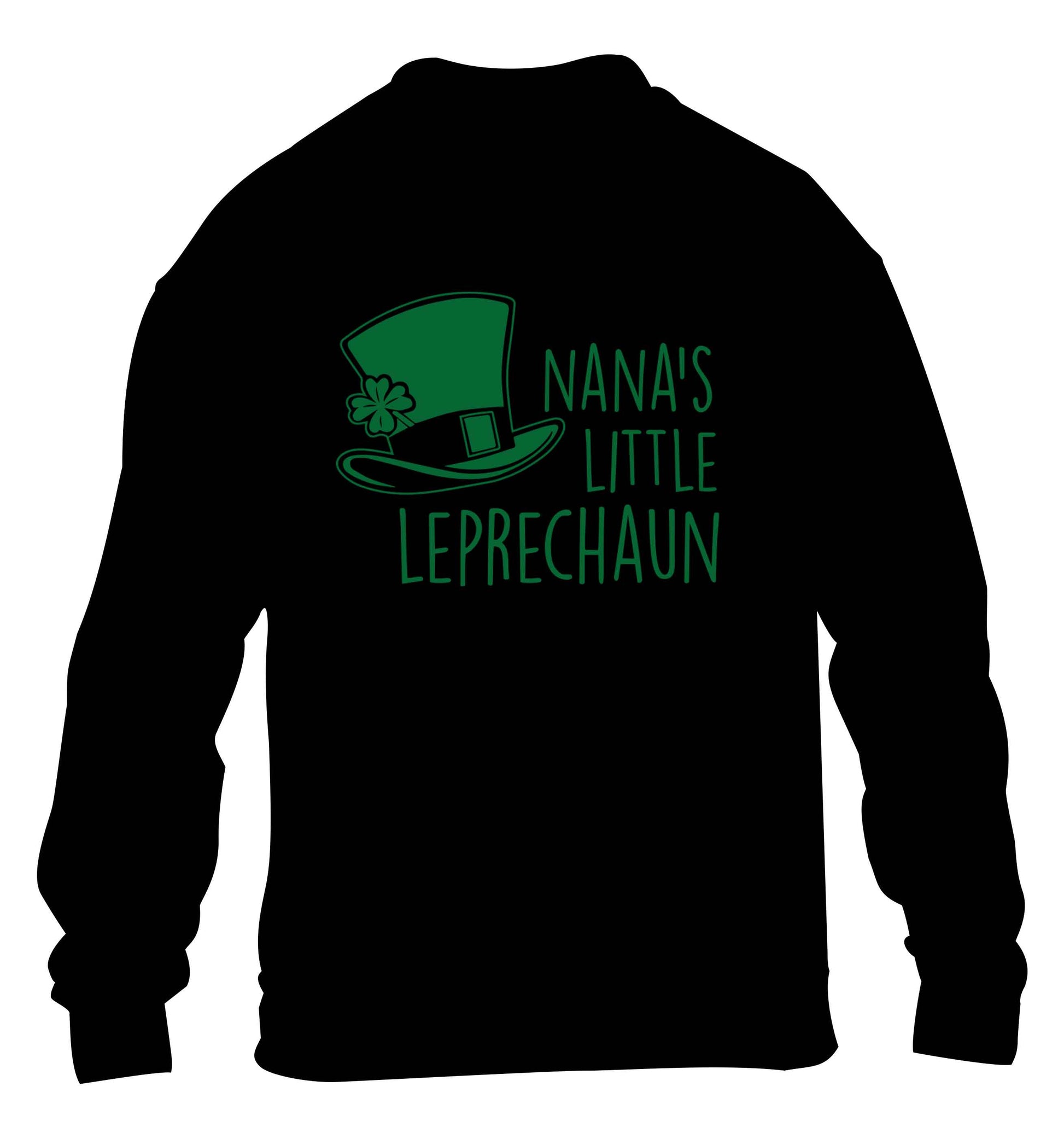 Nana's little leprechaun children's black sweater 12-13 Years