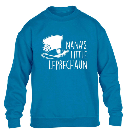 Nana's little leprechaun children's blue sweater 12-13 Years
