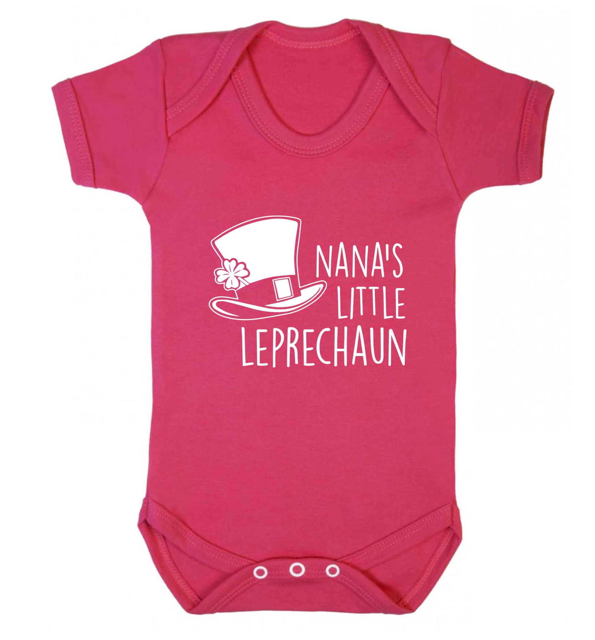 Nana's little leprechaun baby vest dark pink 18-24 months