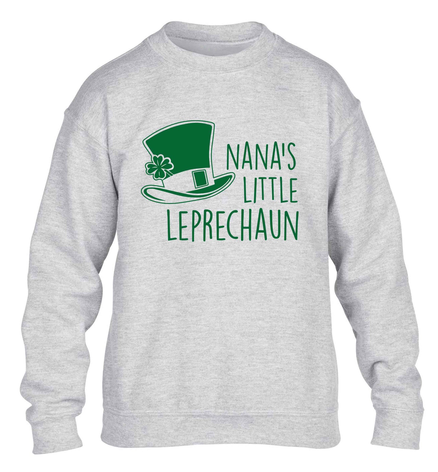 Nana's little leprechaun children's grey sweater 12-13 Years