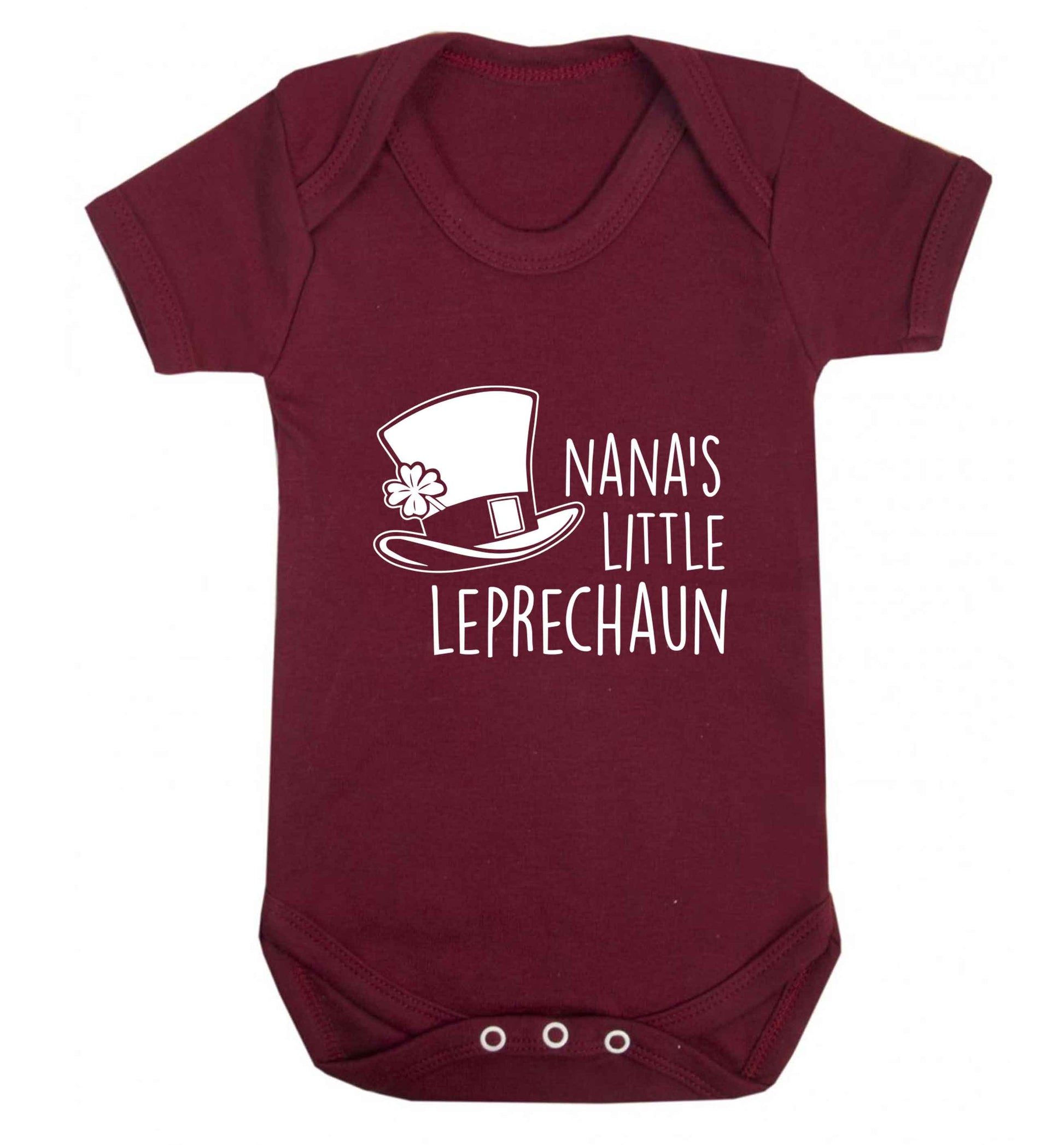 Nana's little leprechaun baby vest maroon 18-24 months