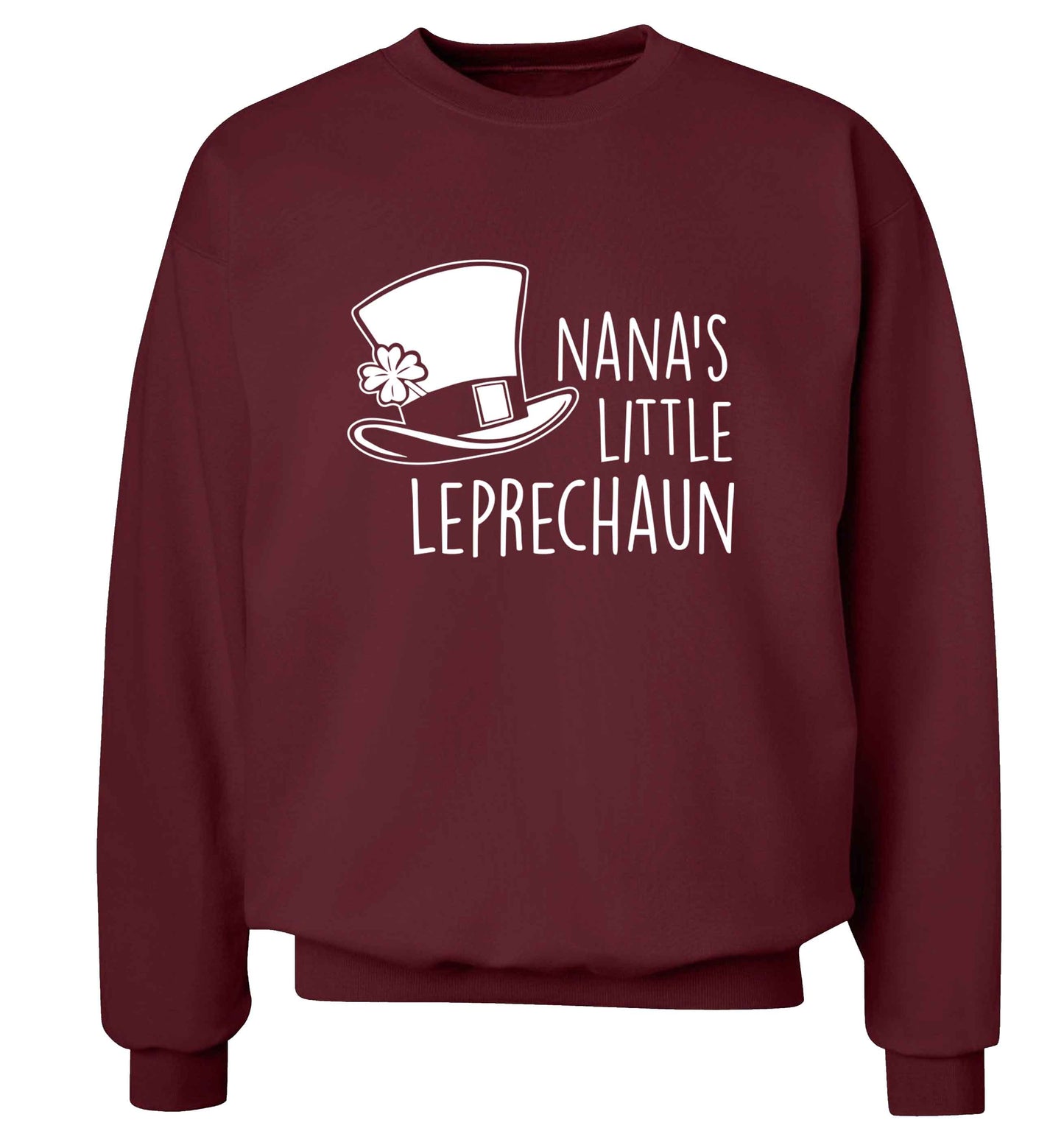 Nana's little leprechaun adult's unisex maroon sweater 2XL