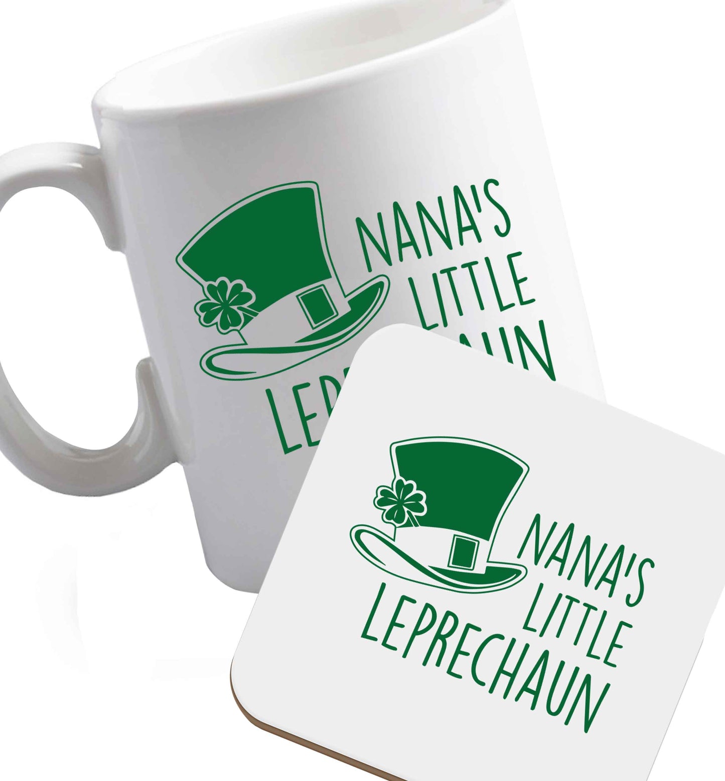 10 oz Favourite Type Pan Pancake ceramic mug and coaster set right handed