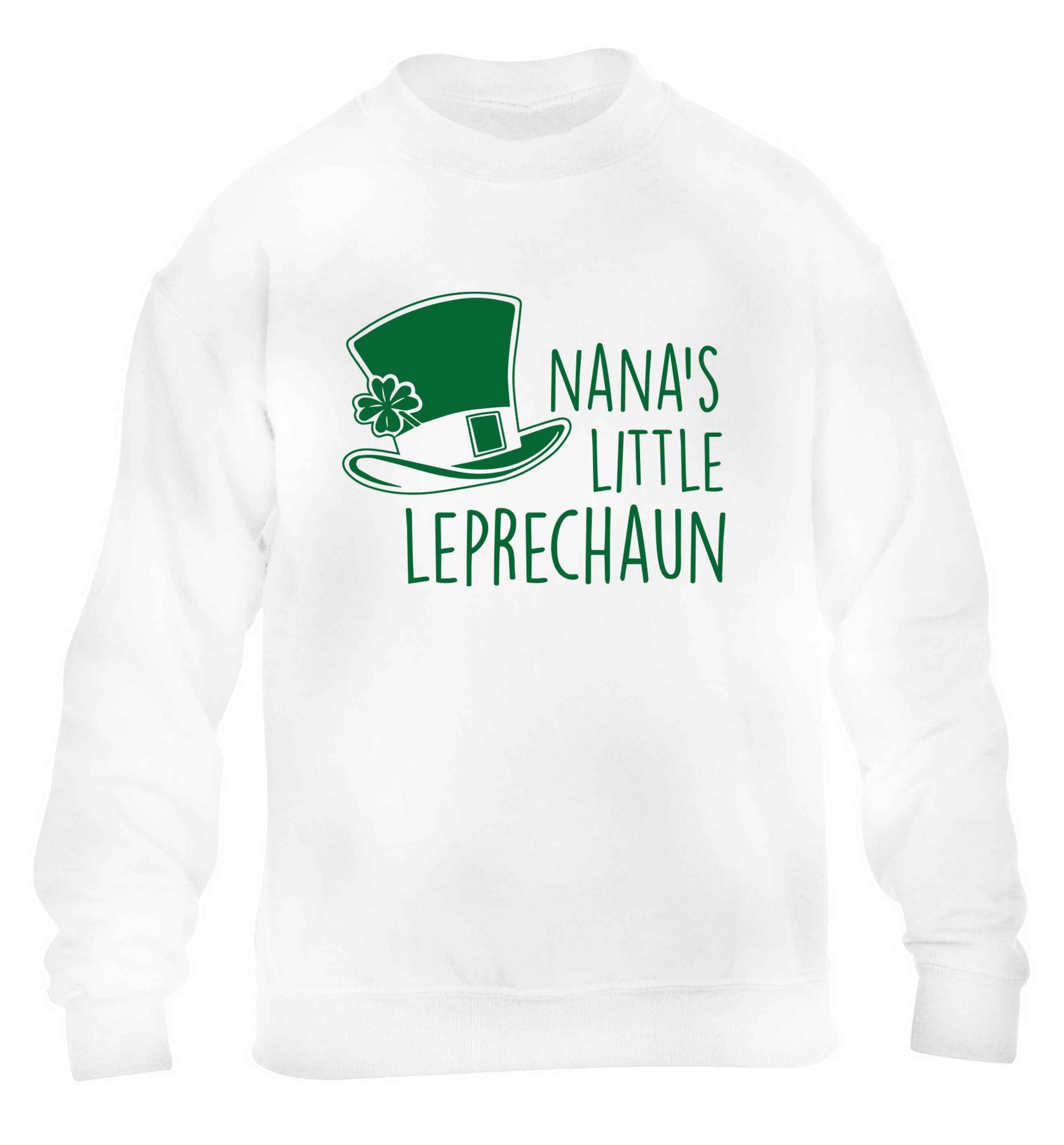 Nana's little leprechaun children's white sweater 12-13 Years
