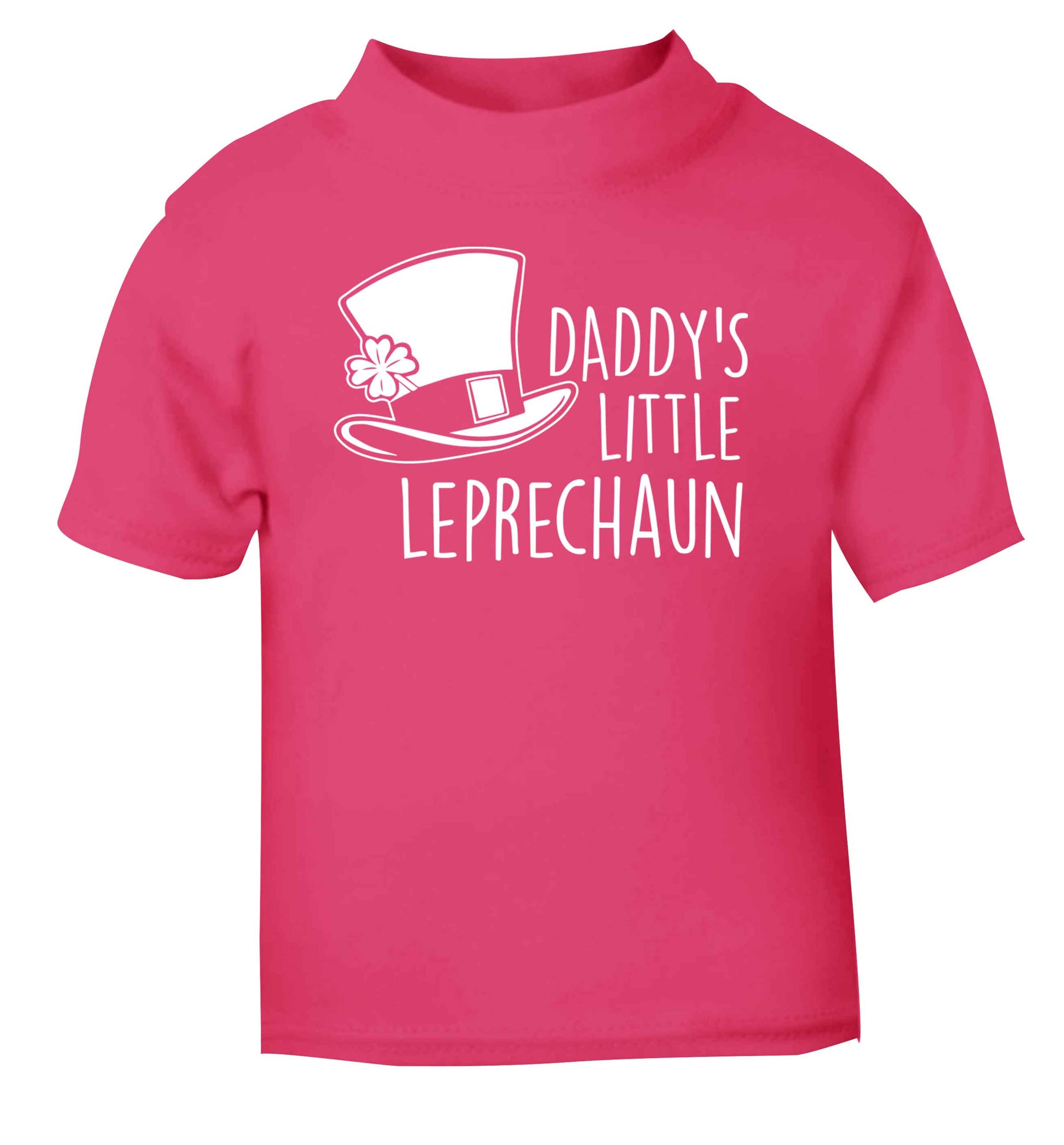 Daddy's little leprechaun pink baby toddler Tshirt 2 Years