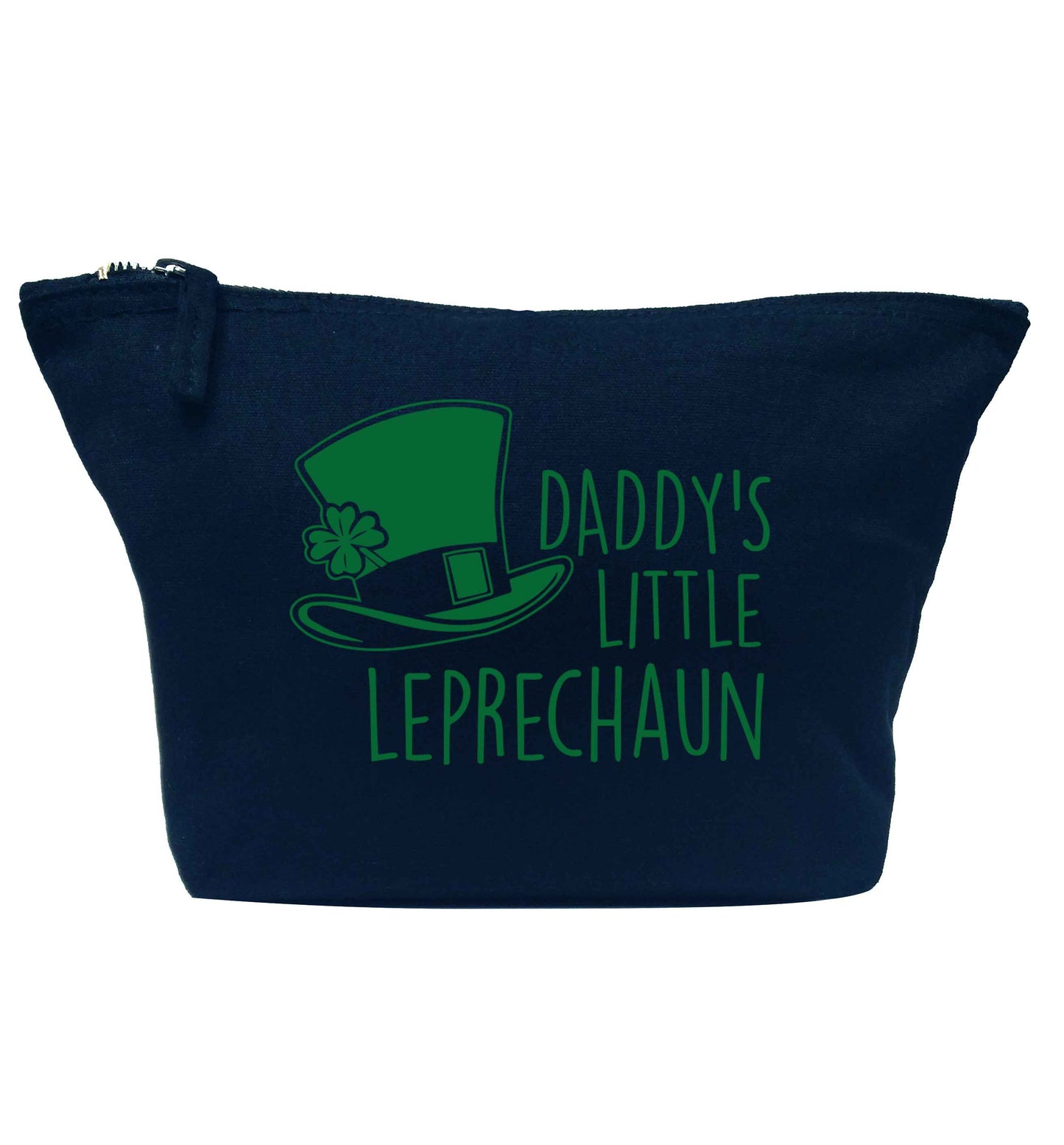 Daddy's little leprechaun navy makeup bag