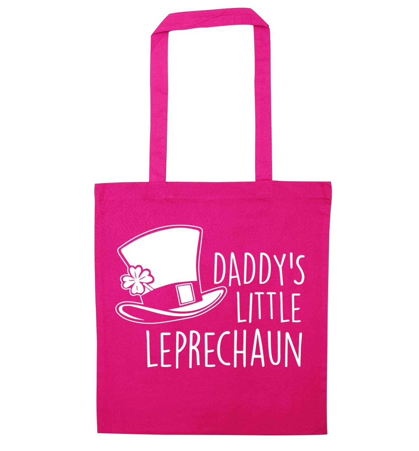 Daddy's little leprechaun pink tote bag