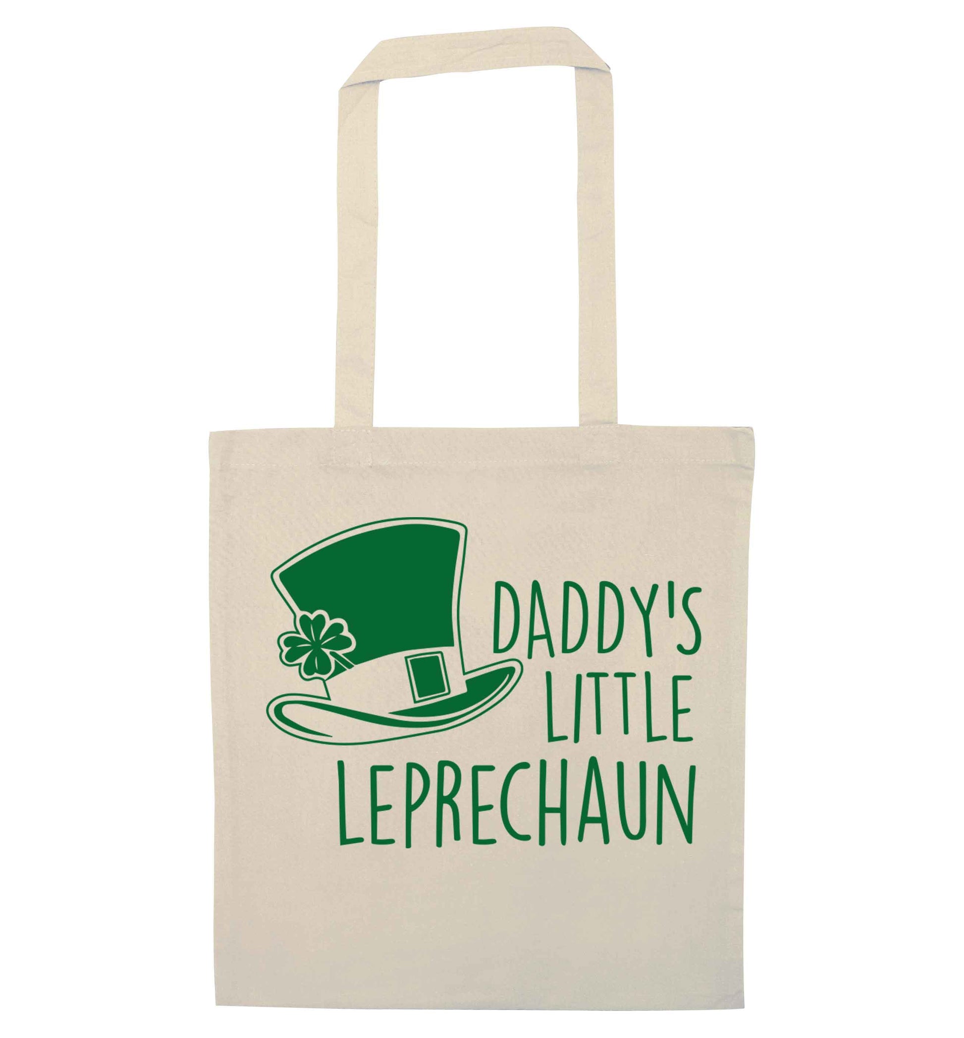 Daddy's little leprechaun natural tote bag