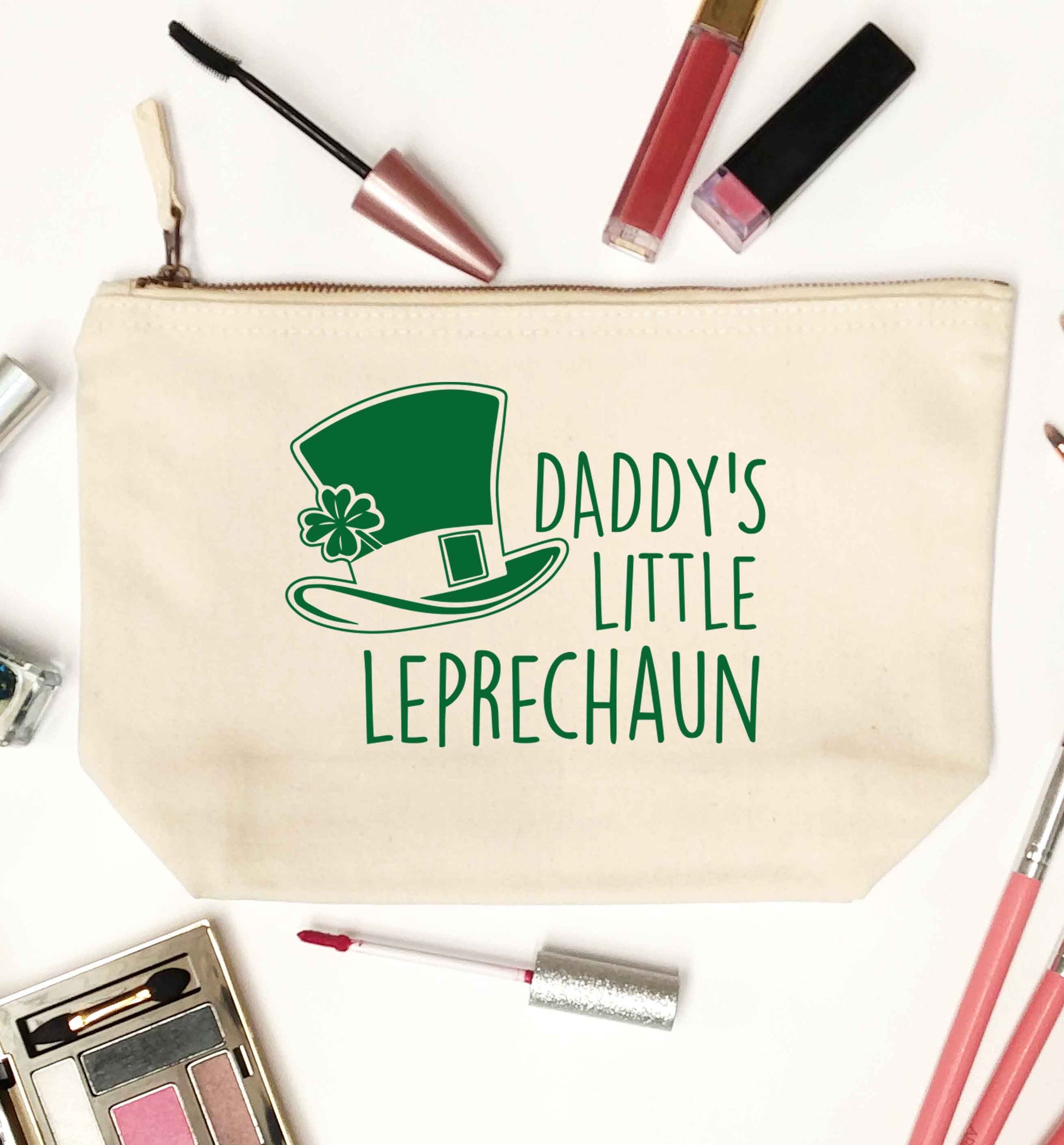 Daddy's little leprechaun natural makeup bag