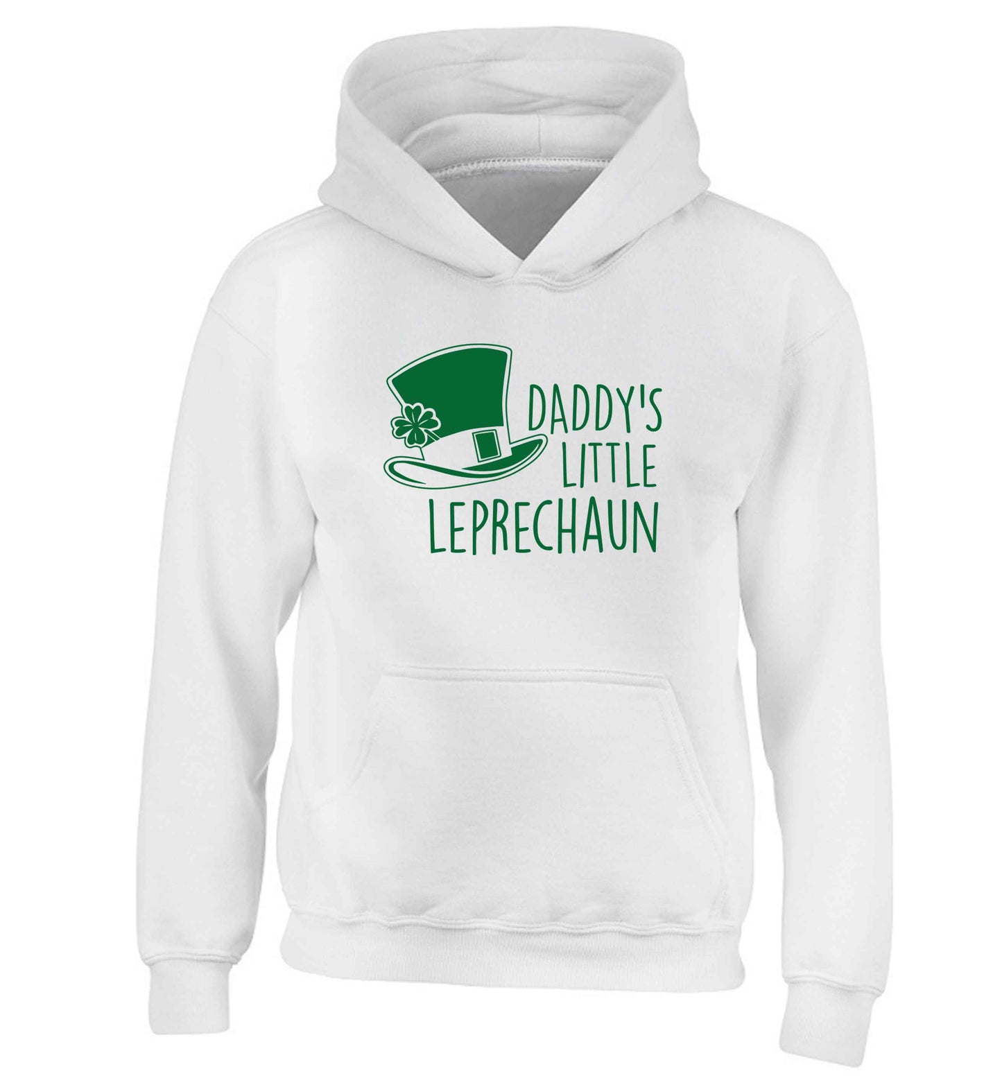 Daddy's little leprechaun children's white hoodie 12-13 Years