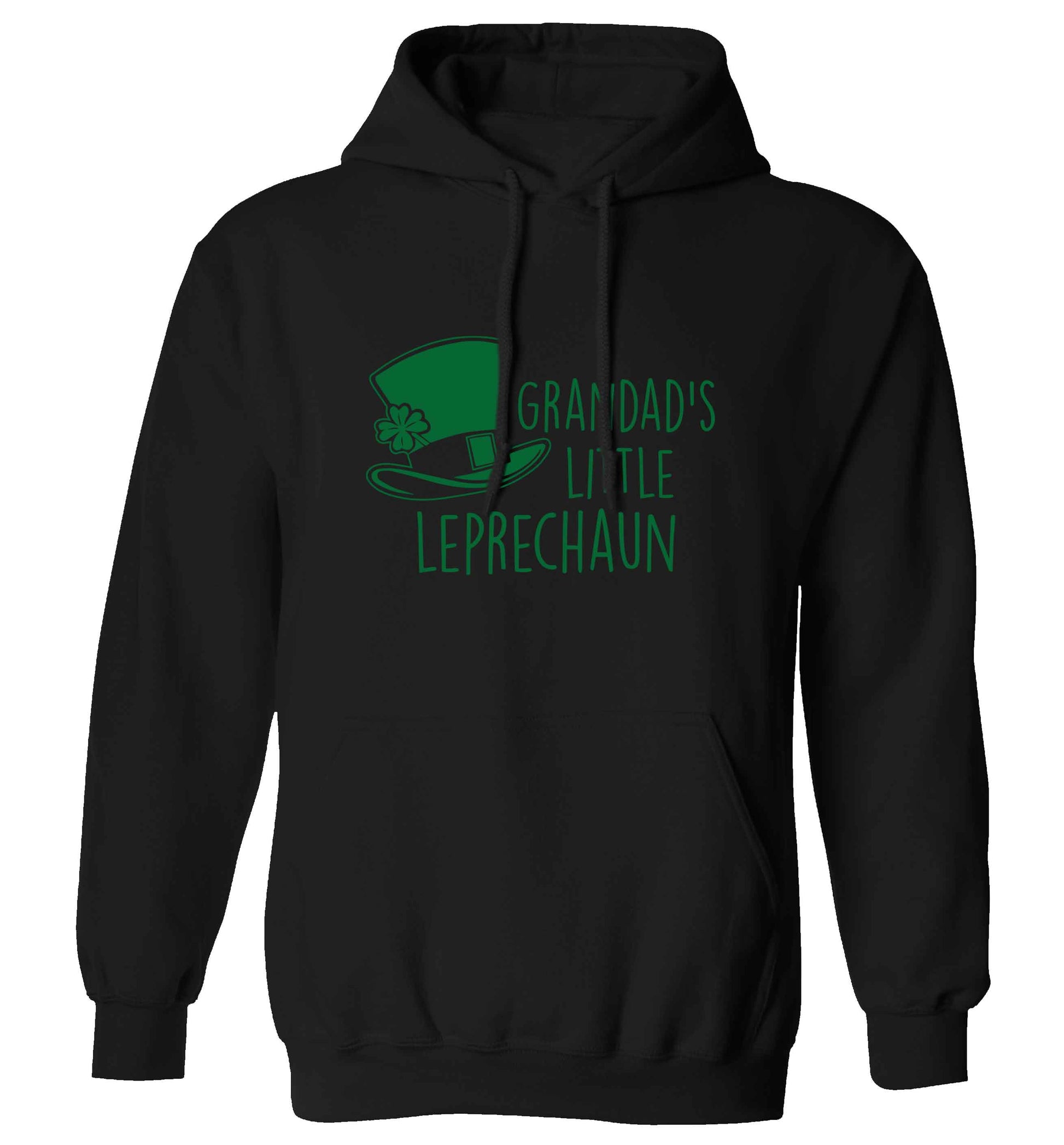 Grandad's little leprechaun adults unisex black hoodie 2XL