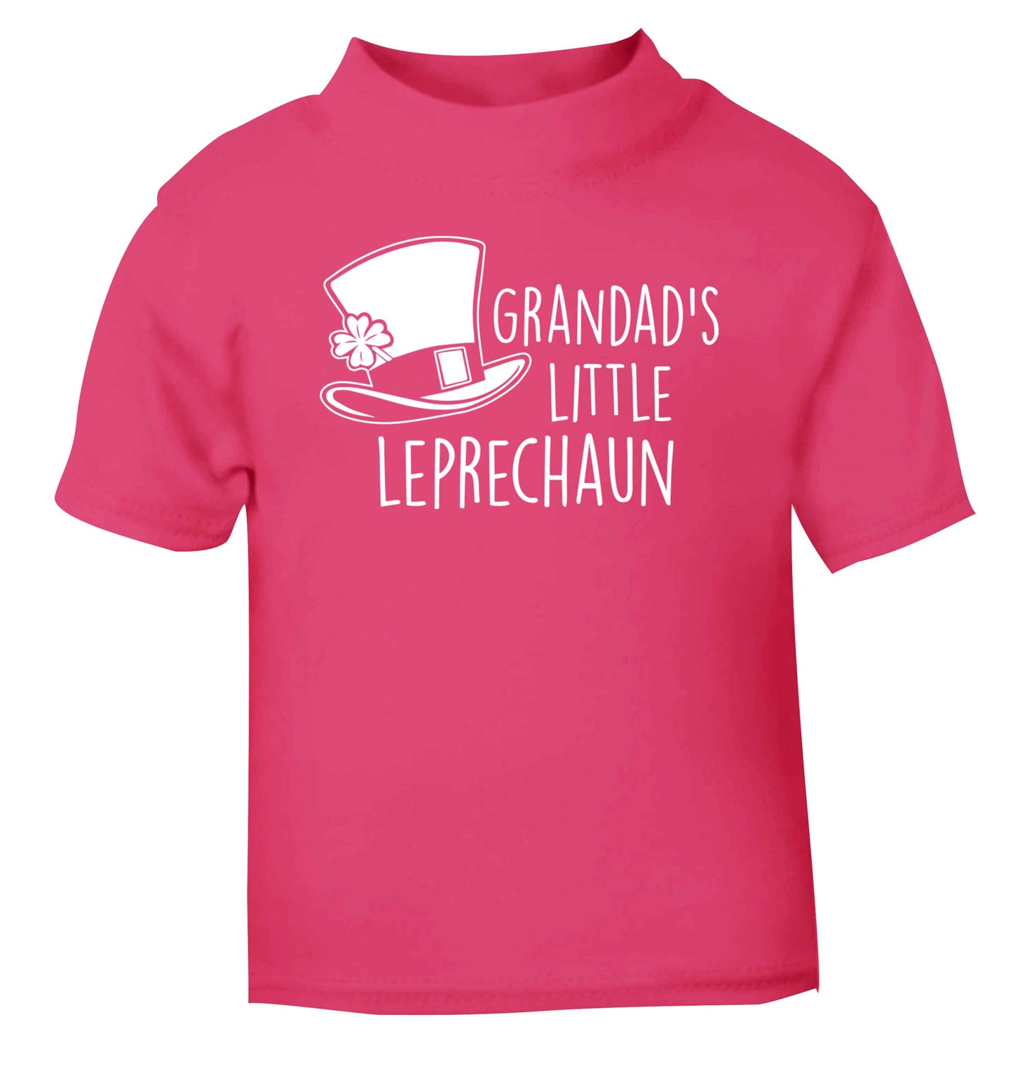 Grandad's little leprechaun pink baby toddler Tshirt 2 Years