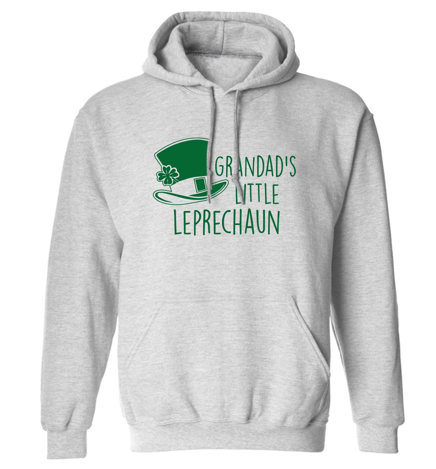 Grandad's little leprechaun adults unisex grey hoodie 2XL