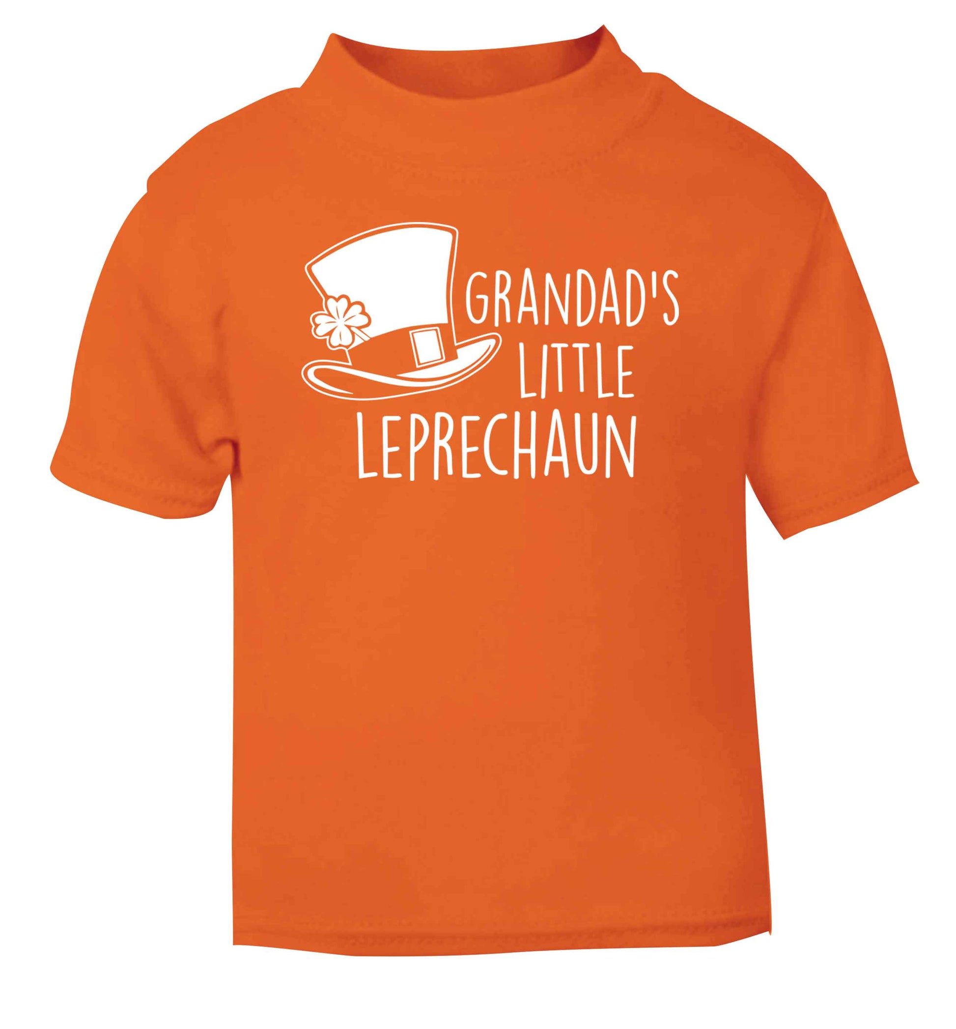 Grandad's little leprechaun orange baby toddler Tshirt 2 Years