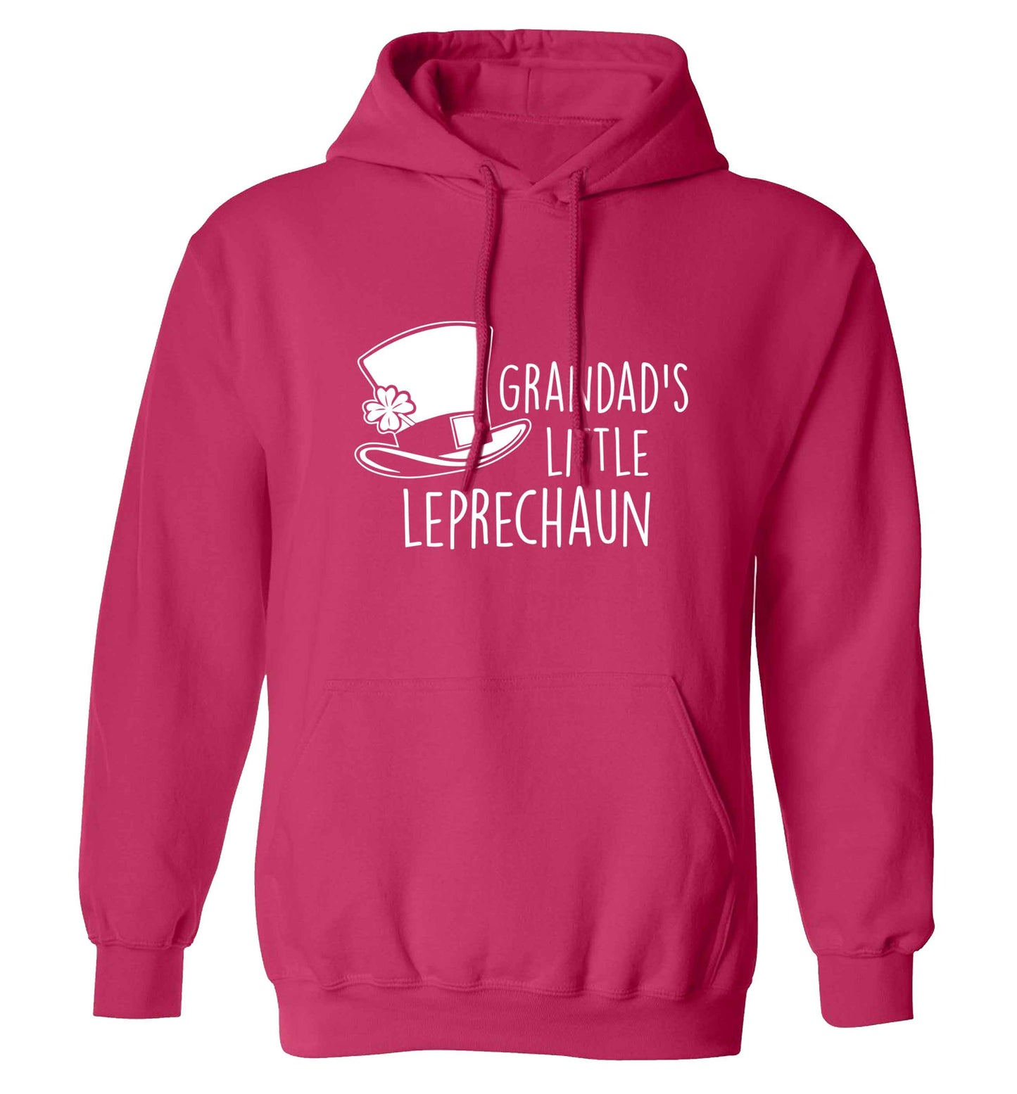 Grandad's little leprechaun adults unisex pink hoodie 2XL