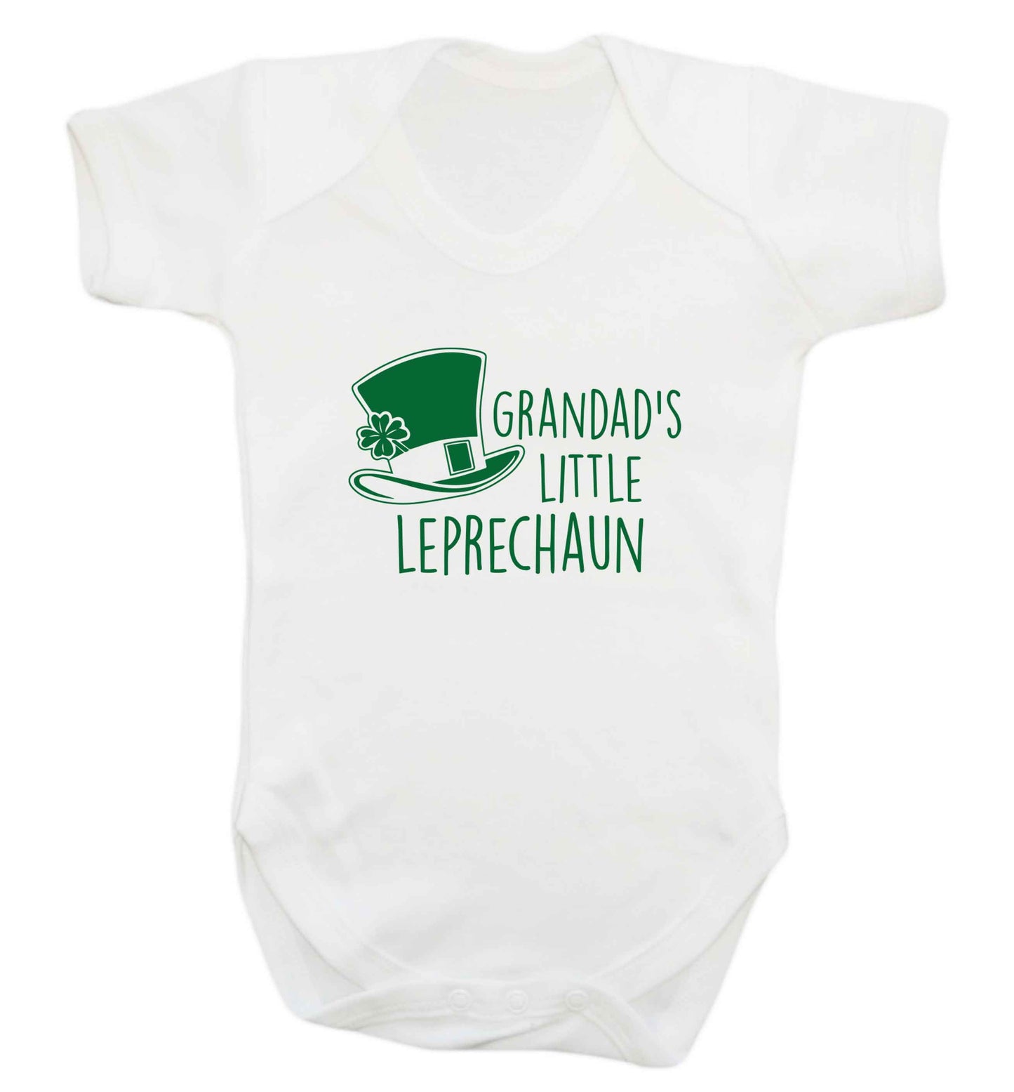 Grandad's little leprechaun baby vest white 18-24 months