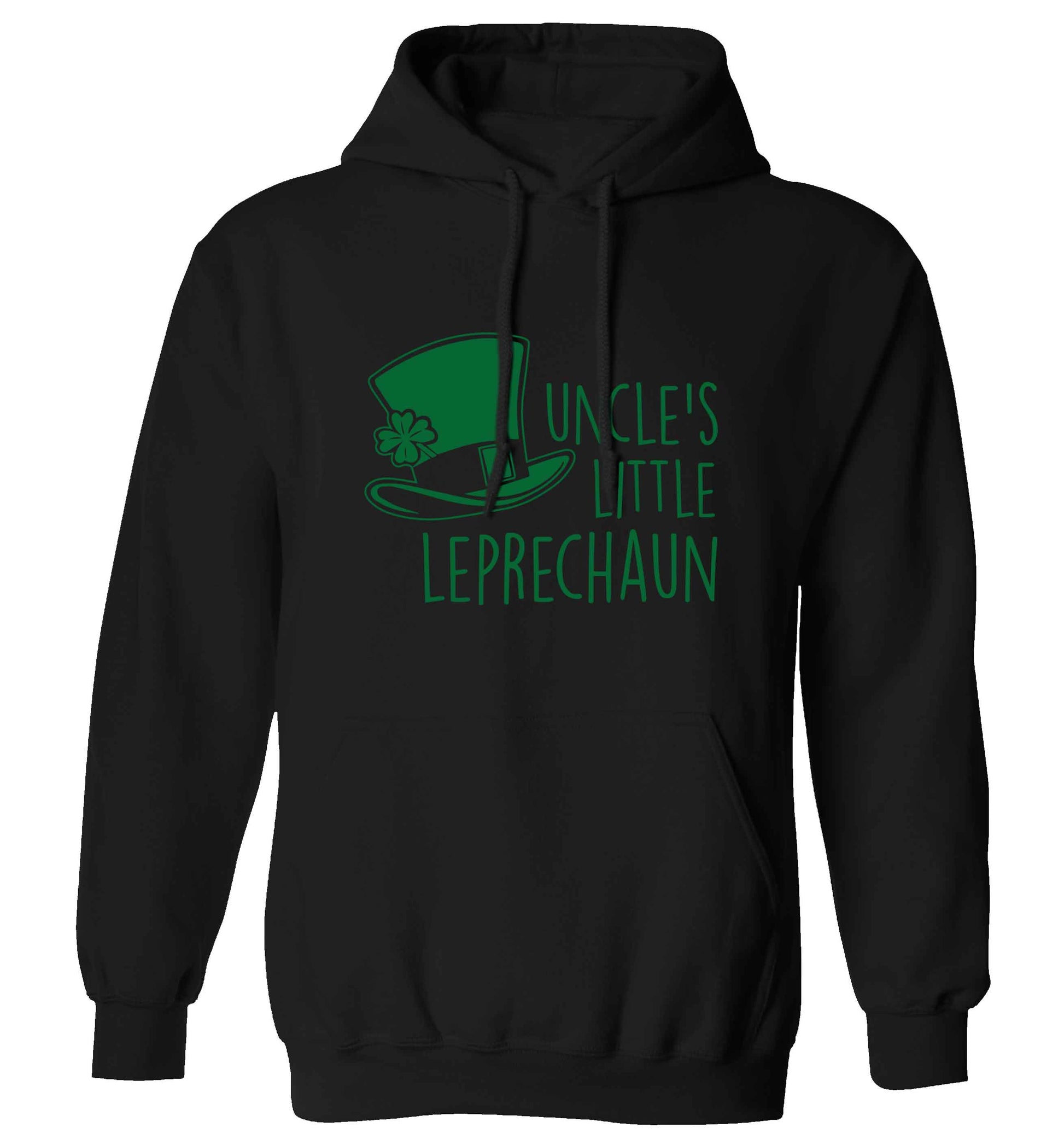 Uncles little leprechaun adults unisex black hoodie 2XL