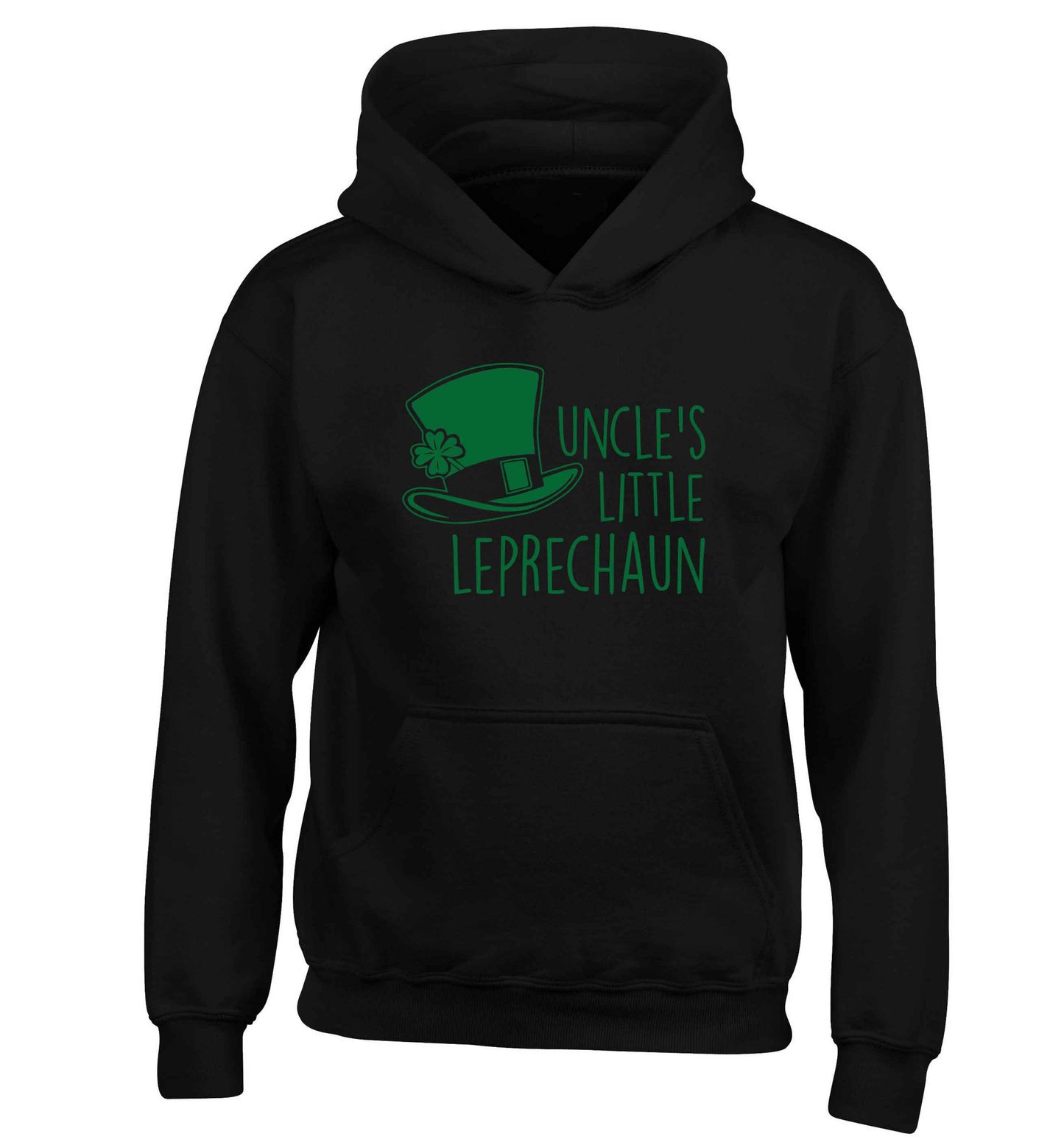 Uncles little leprechaun children's black hoodie 12-13 Years