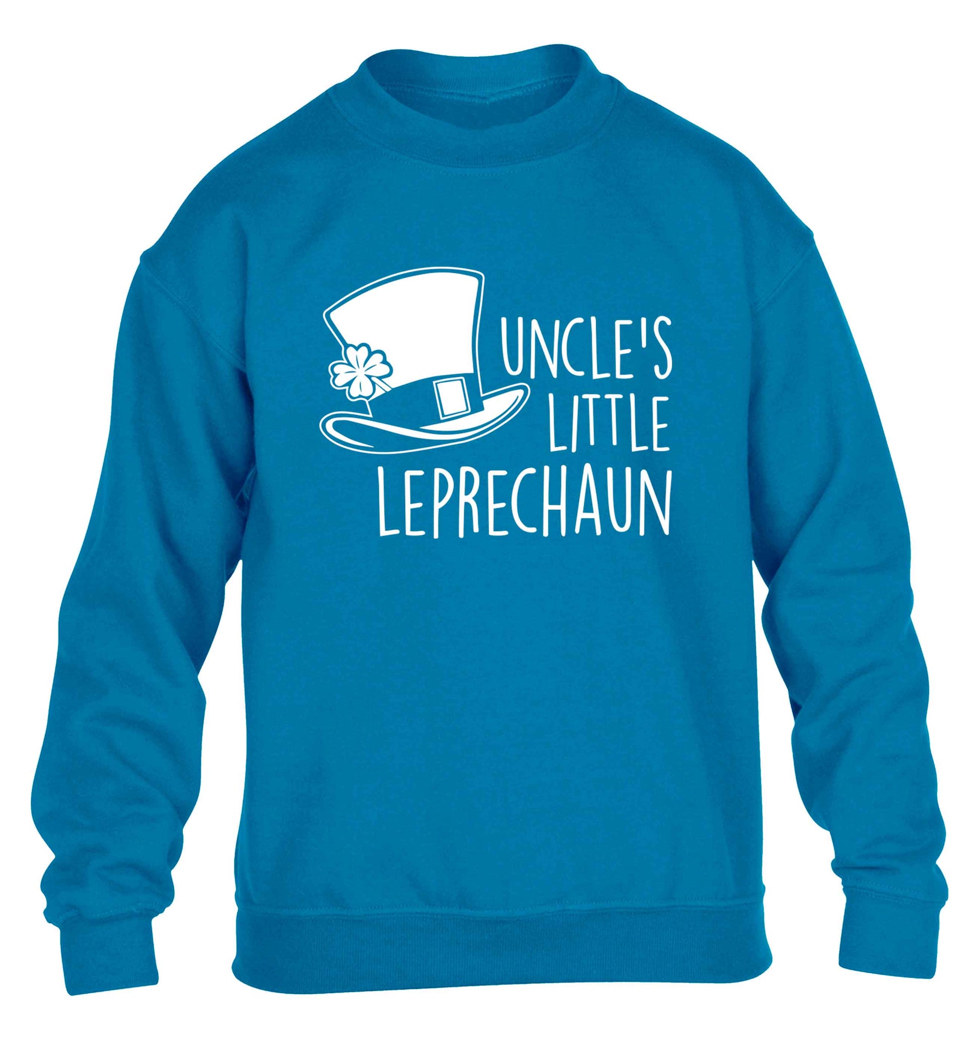 Uncles little leprechaun children's blue sweater 12-13 Years