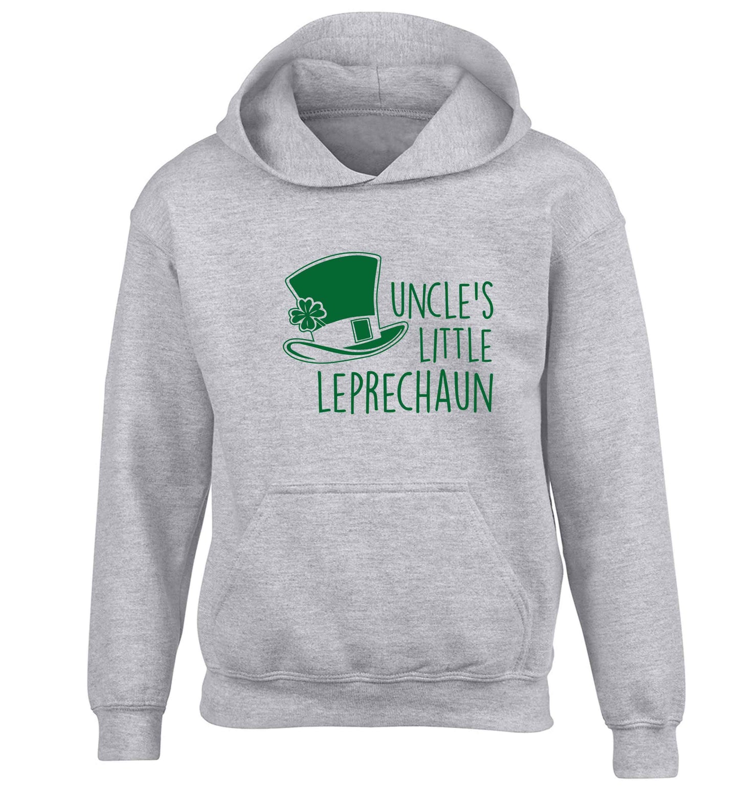 Uncles little leprechaun children's grey hoodie 12-13 Years