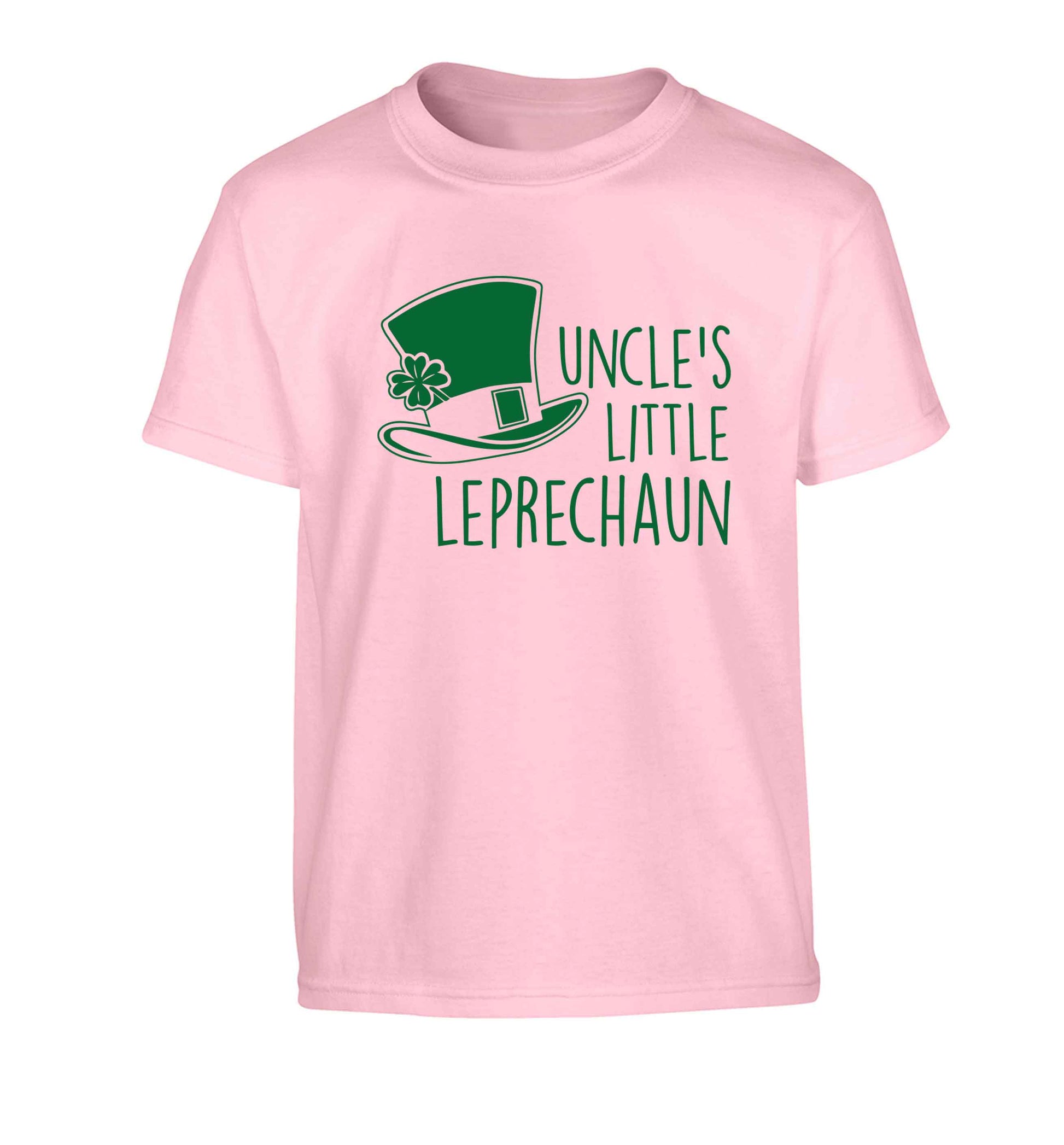 Uncles little leprechaun Children's light pink Tshirt 12-13 Years