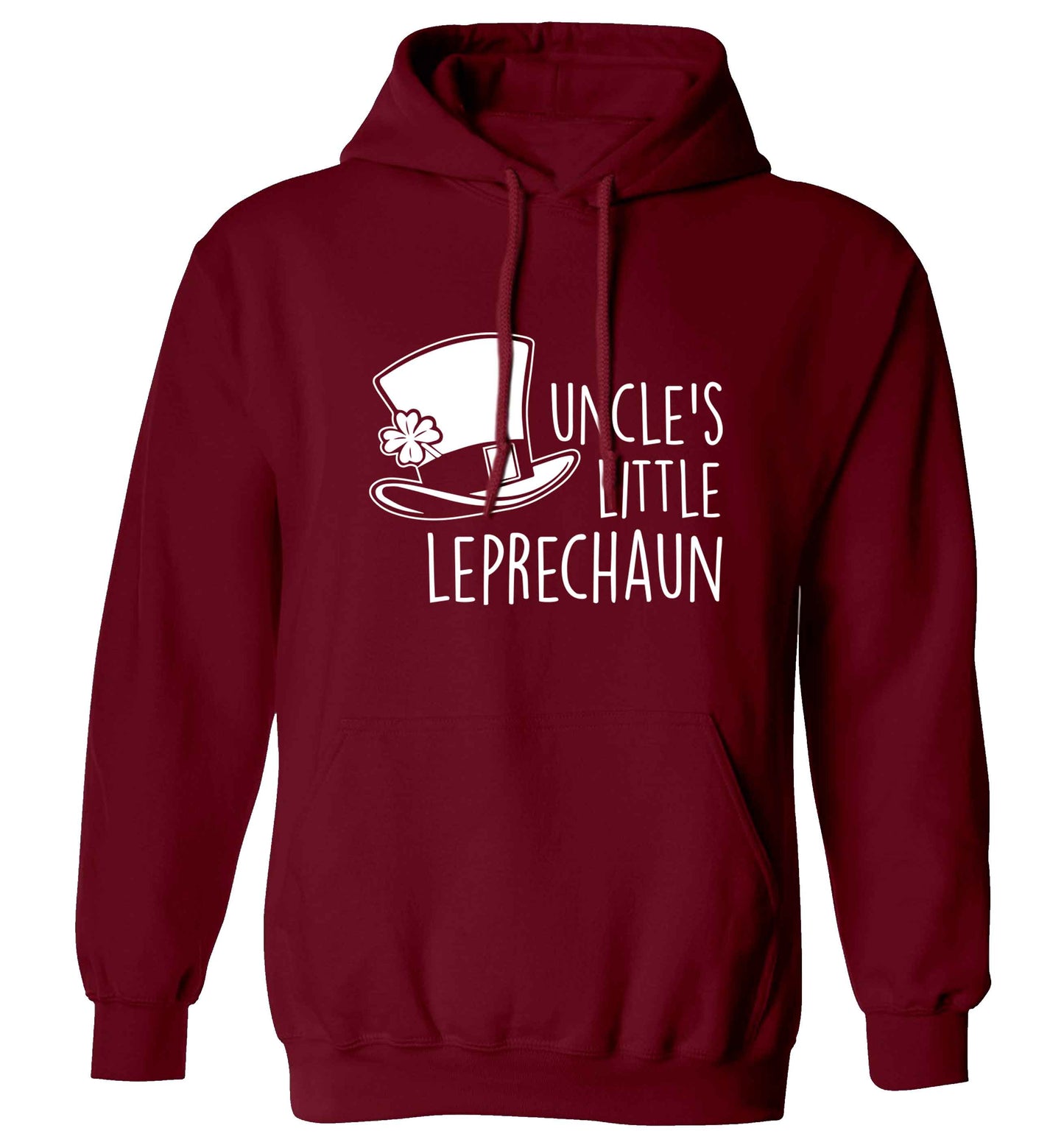 Uncles little leprechaun adults unisex maroon hoodie 2XL