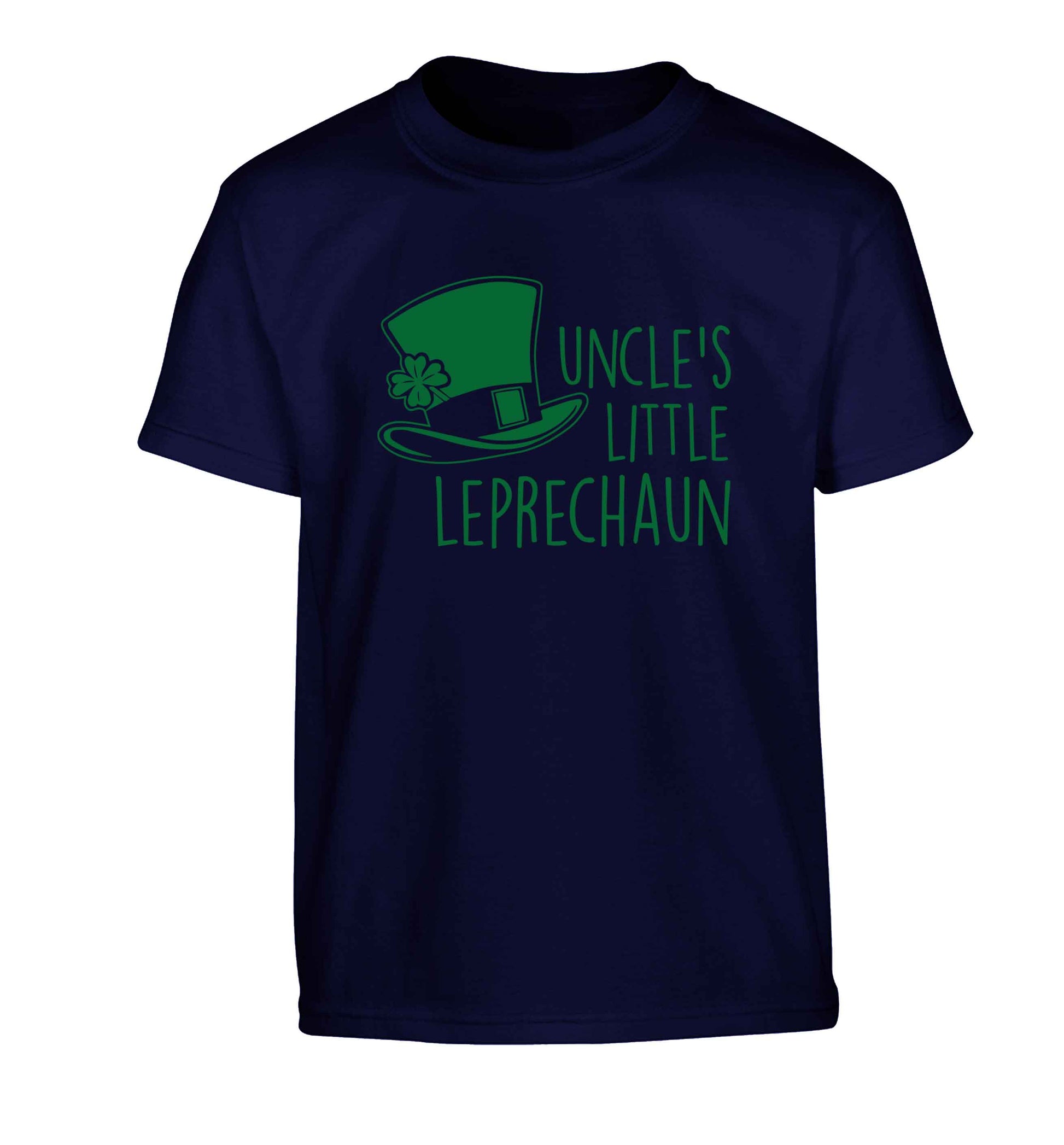 Uncles little leprechaun Children's navy Tshirt 12-13 Years