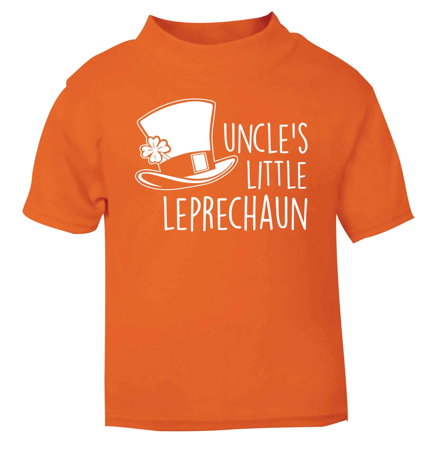 Uncles little leprechaun orange baby toddler Tshirt 2 Years