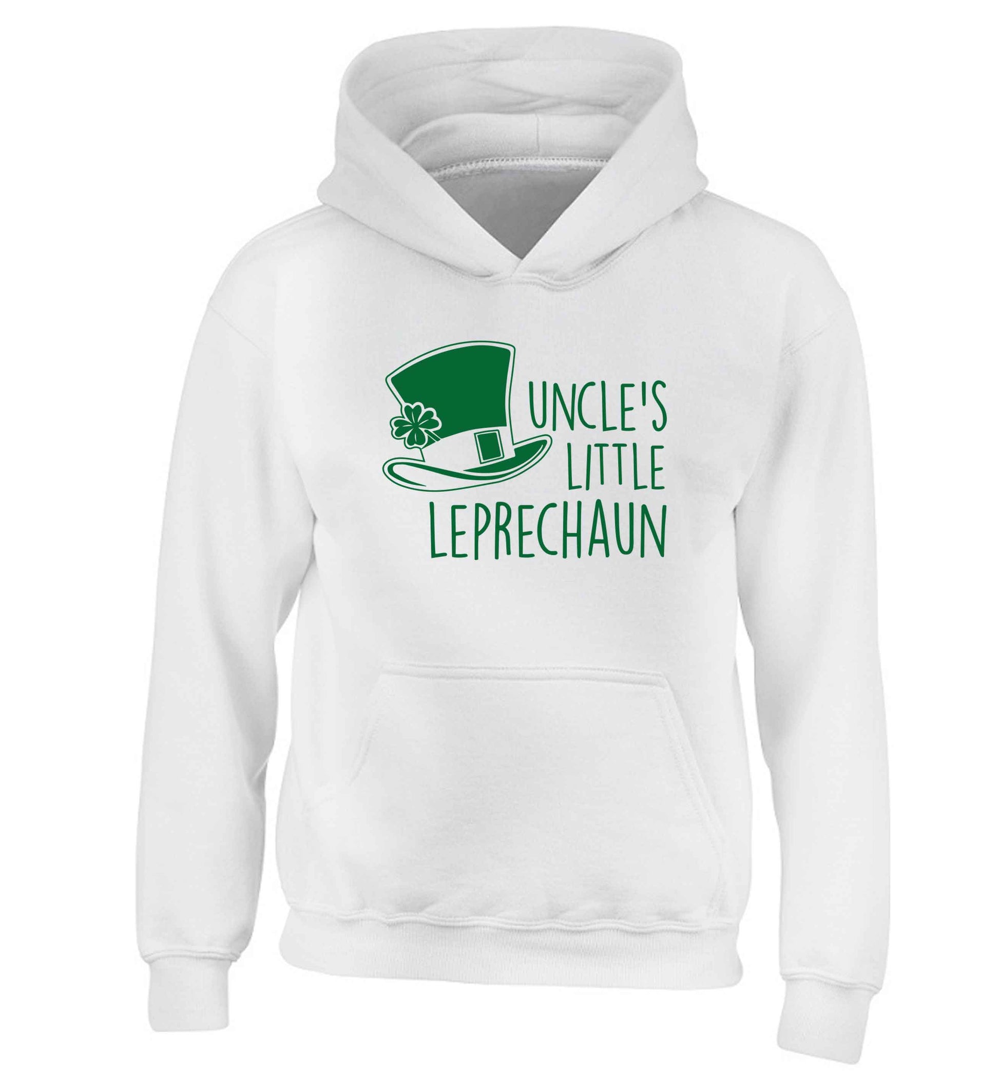 Uncles little leprechaun children's white hoodie 12-13 Years
