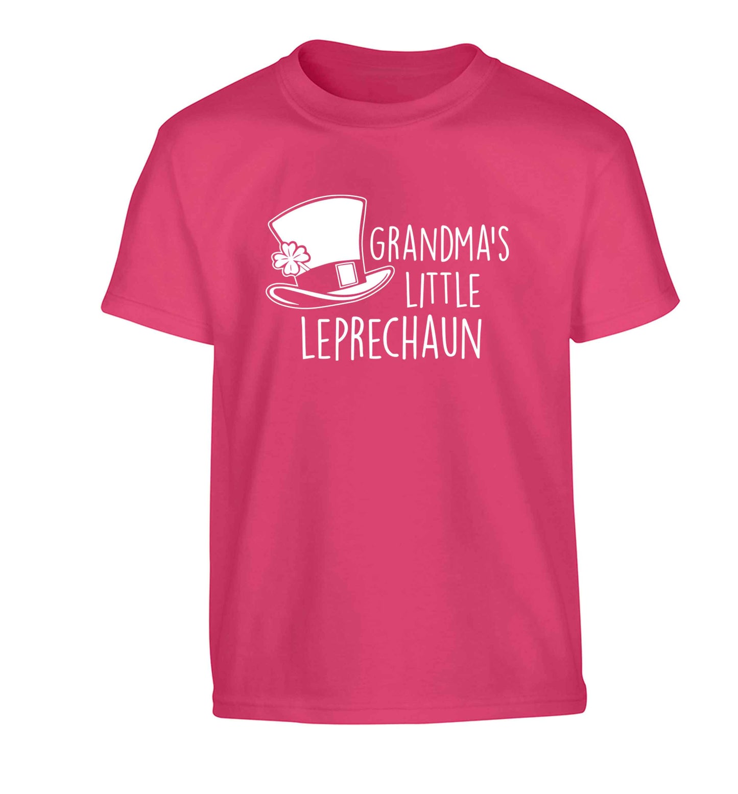 Grandma's little leprechaun Children's pink Tshirt 12-13 Years