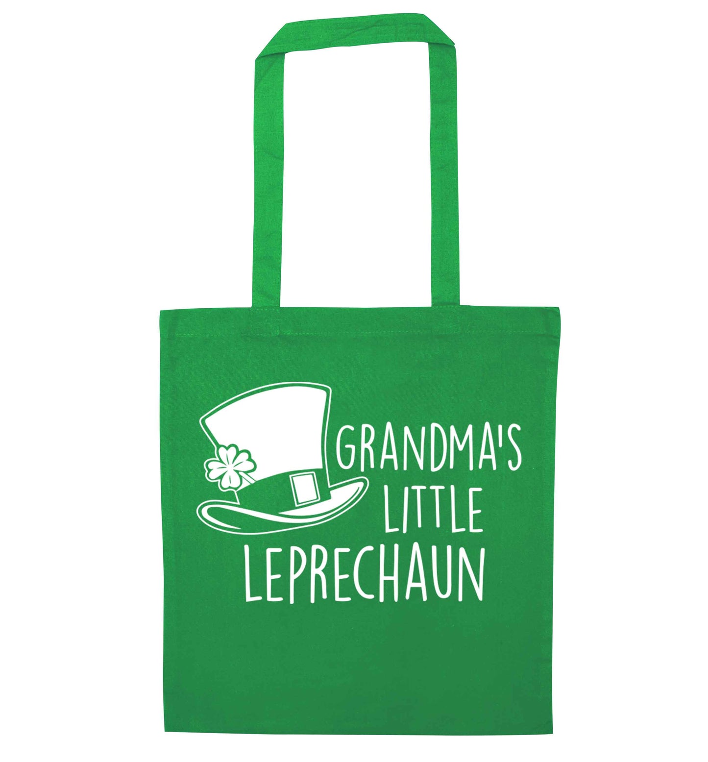 Grandma's little leprechaun green tote bag