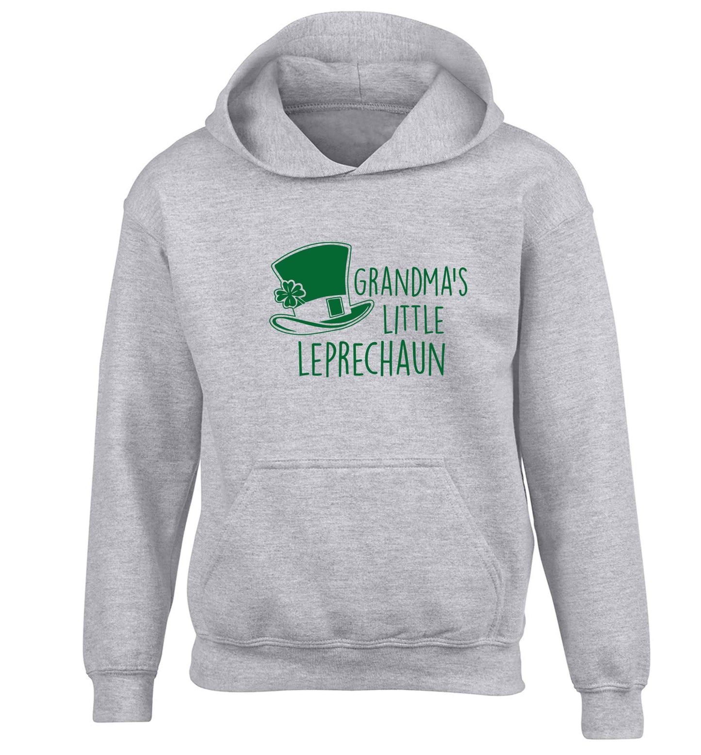 Grandma's little leprechaun children's grey hoodie 12-13 Years