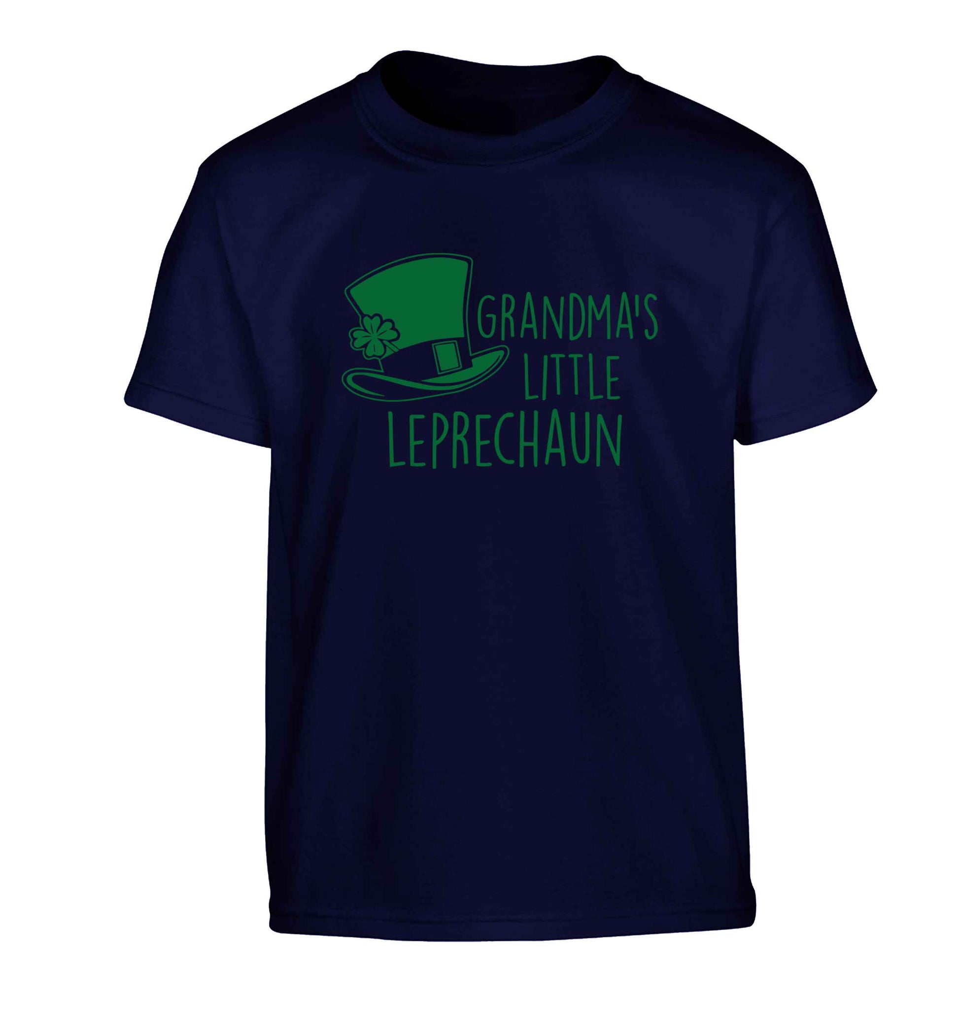 Grandma's little leprechaun Children's navy Tshirt 12-13 Years