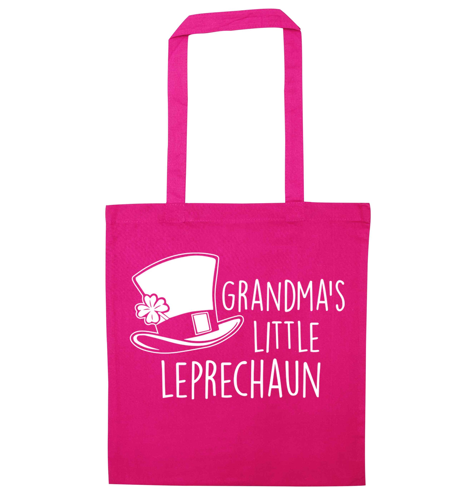 Grandma's little leprechaun pink tote bag