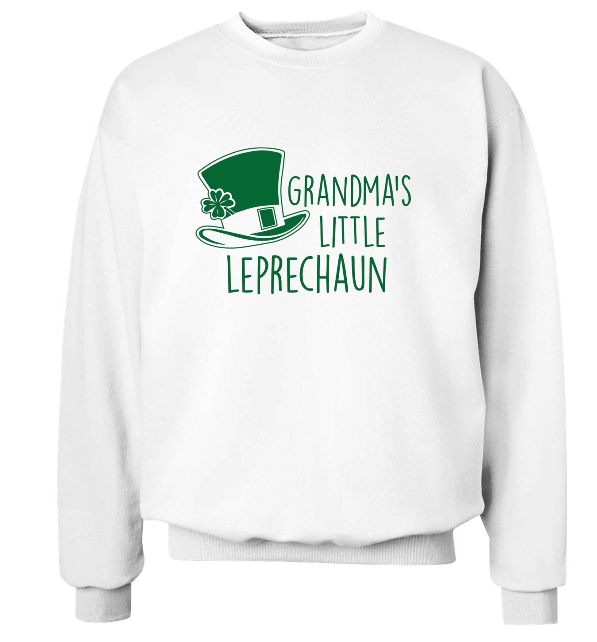 Grandma's little leprechaun adult's unisex white sweater 2XL