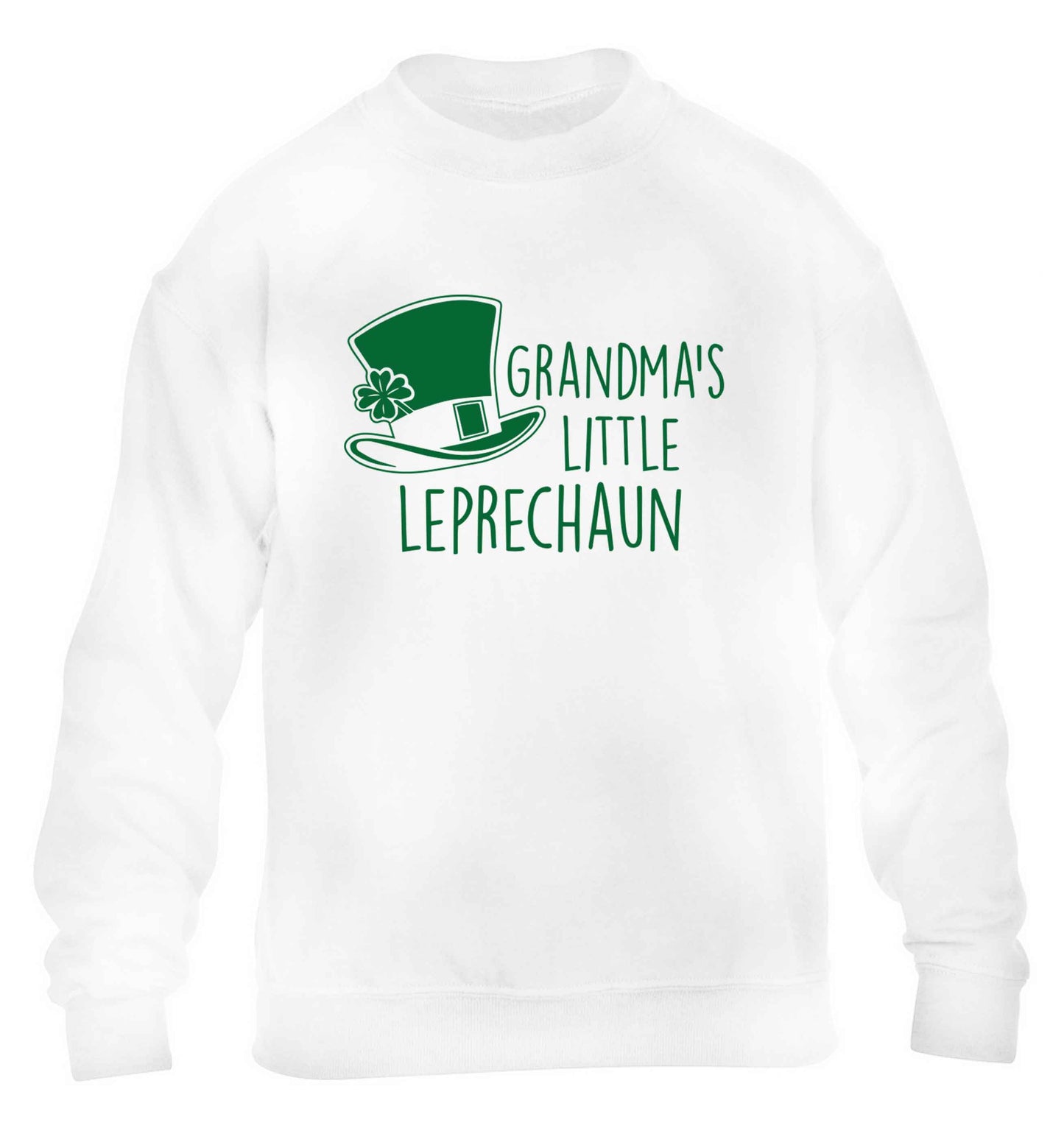 Grandma's little leprechaun children's white sweater 12-13 Years