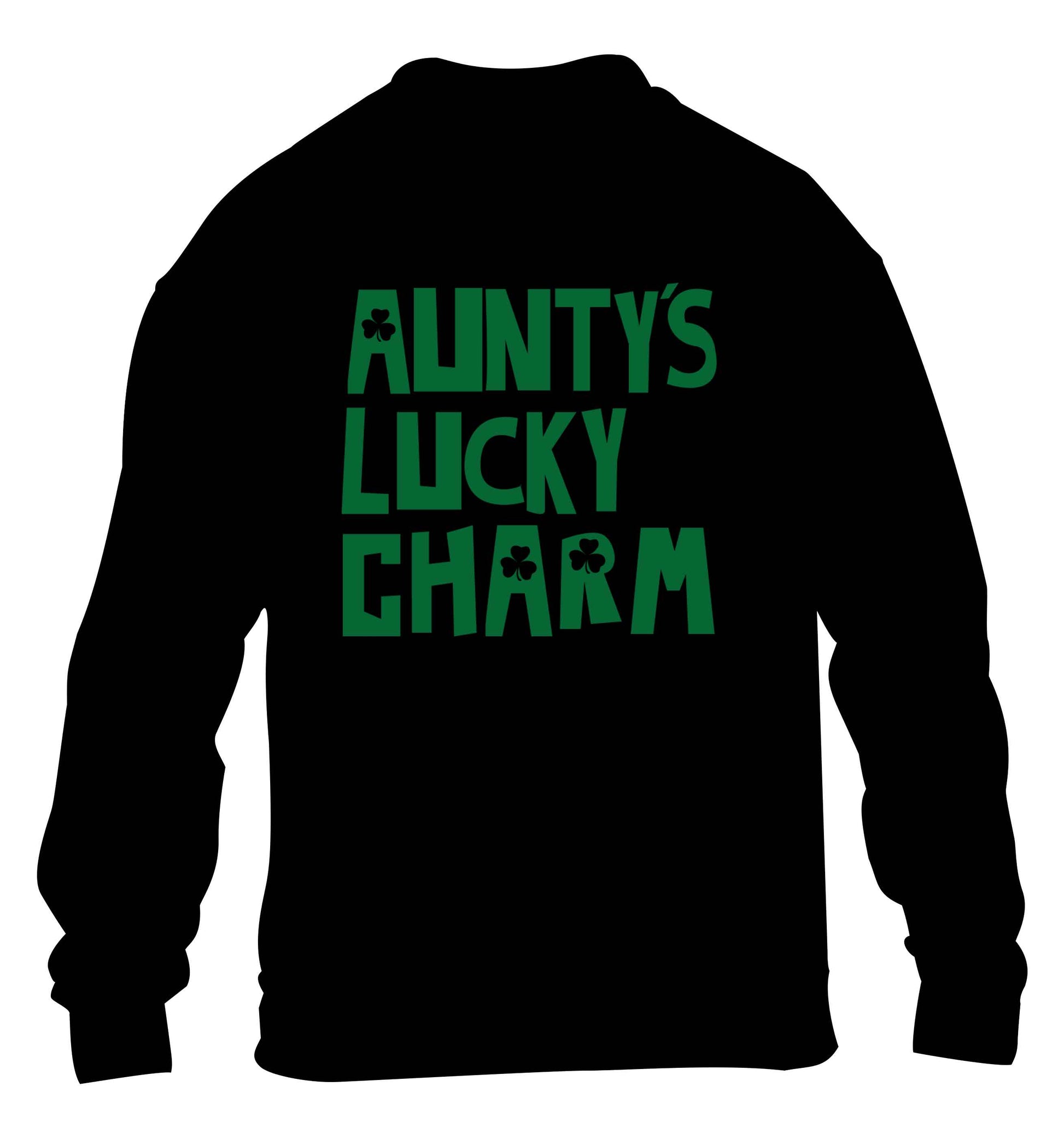 Aunty's lucky charm children's black sweater 12-13 Years