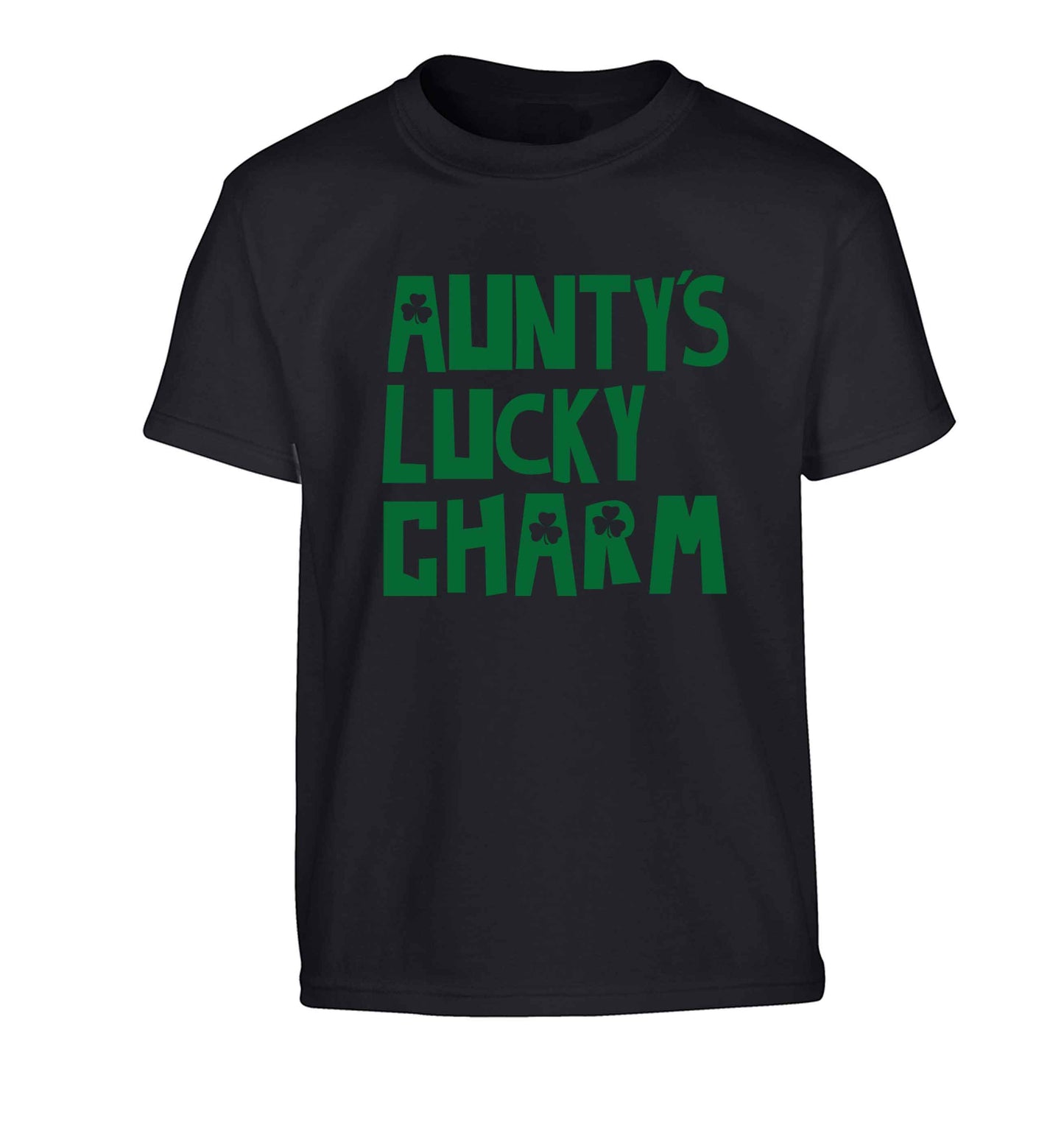 Aunty's lucky charm Children's black Tshirt 12-13 Years
