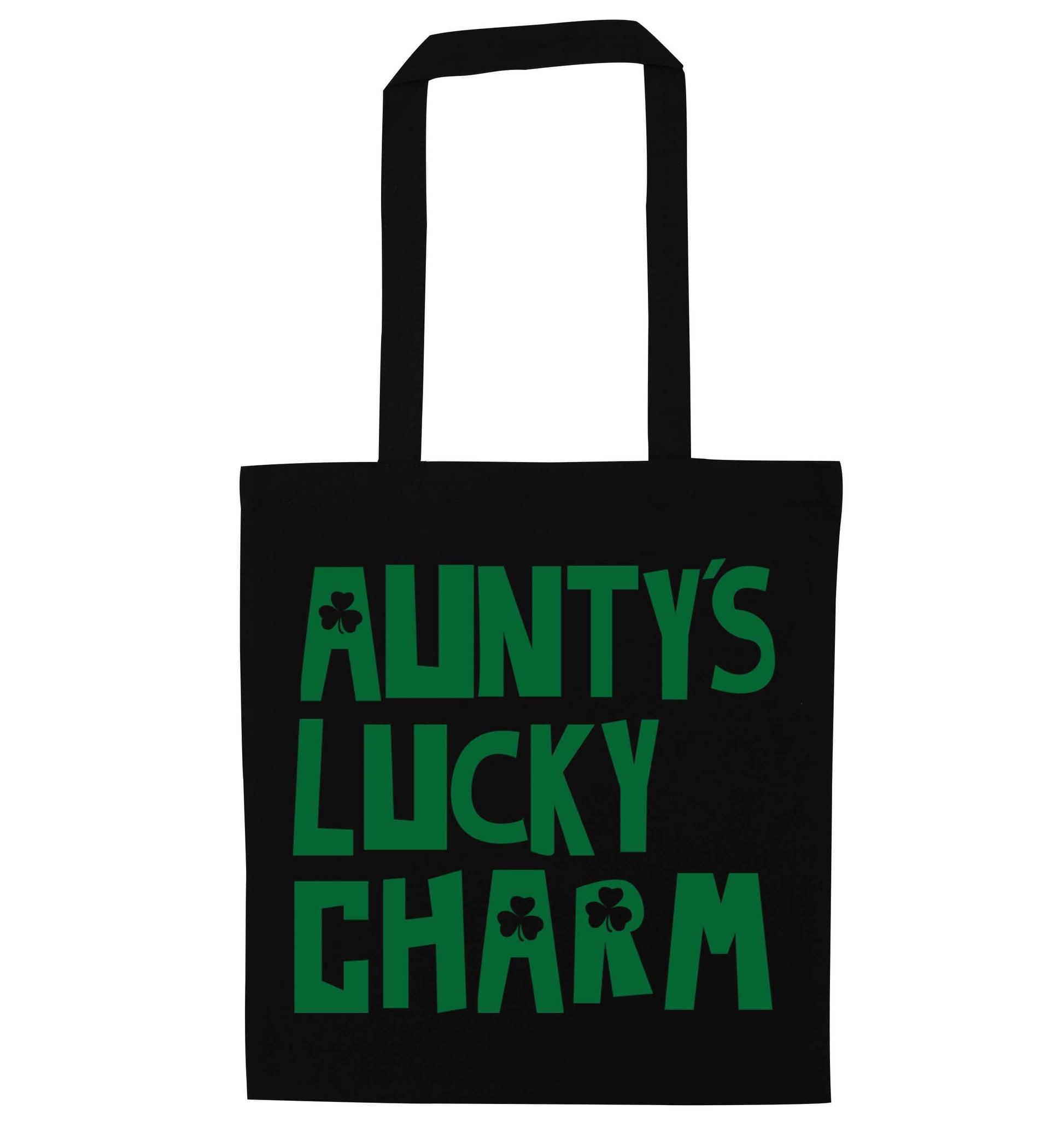 Aunty's lucky charm black tote bag