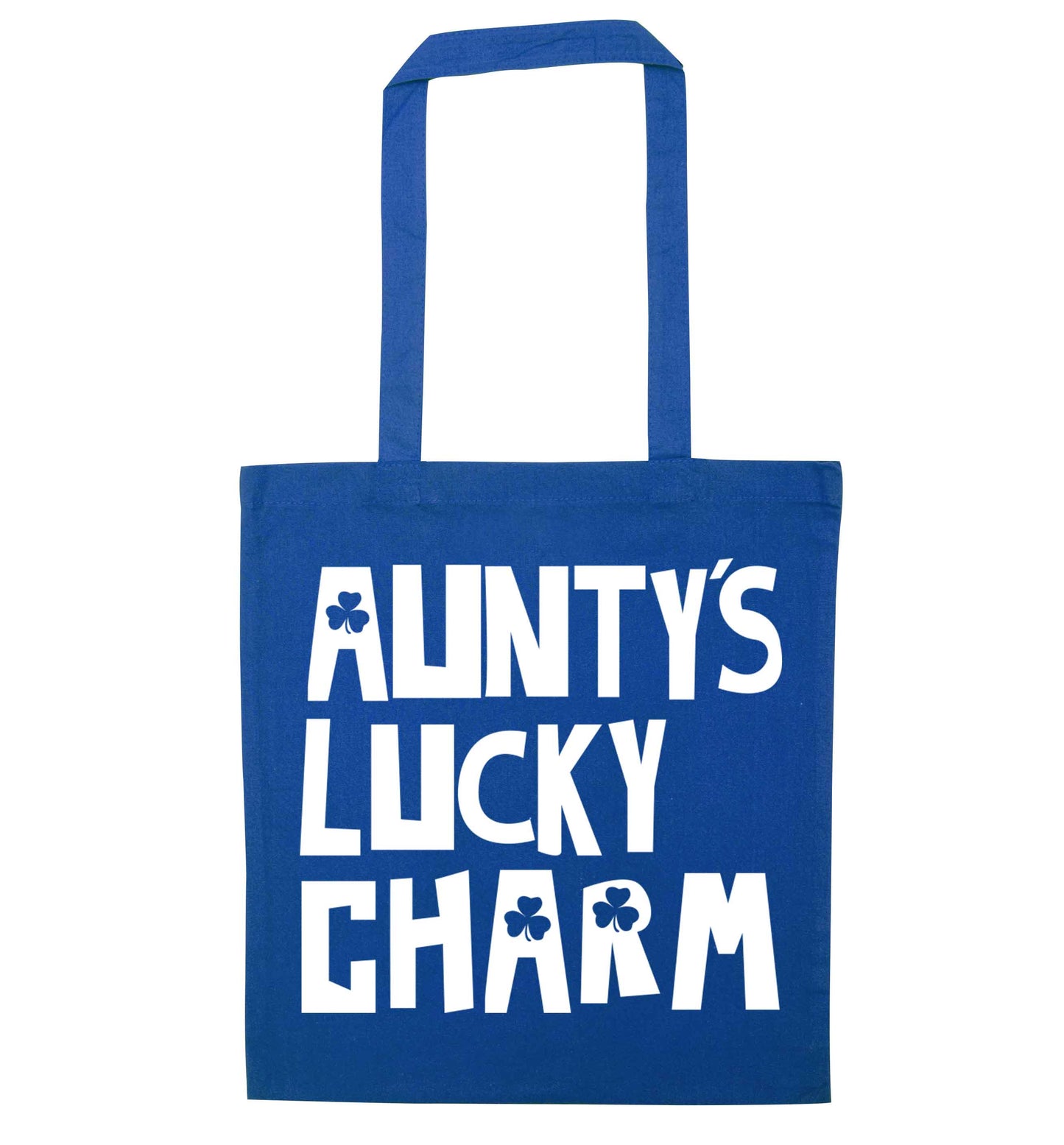 Aunty's lucky charm blue tote bag